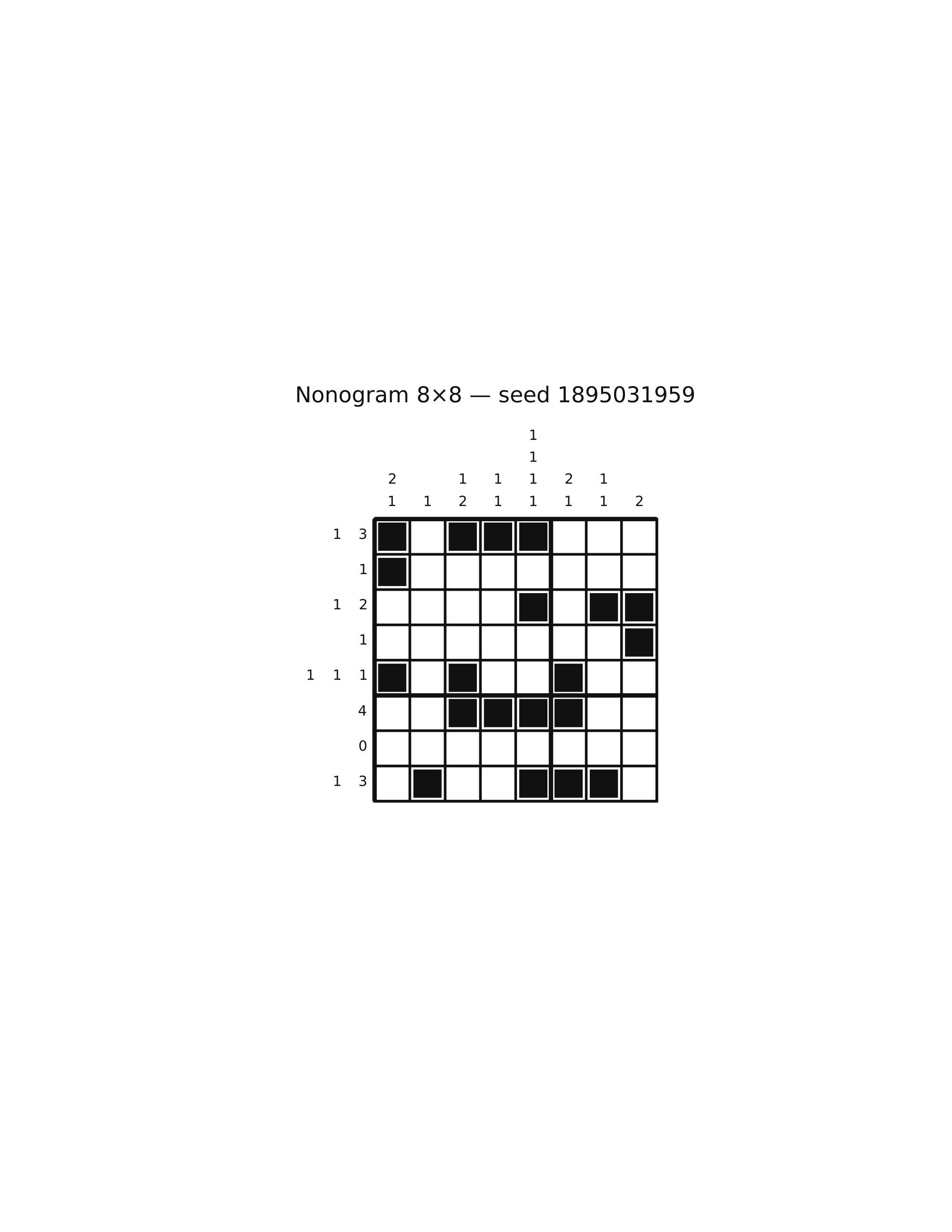 Nonogram 8×8 #49 — solution