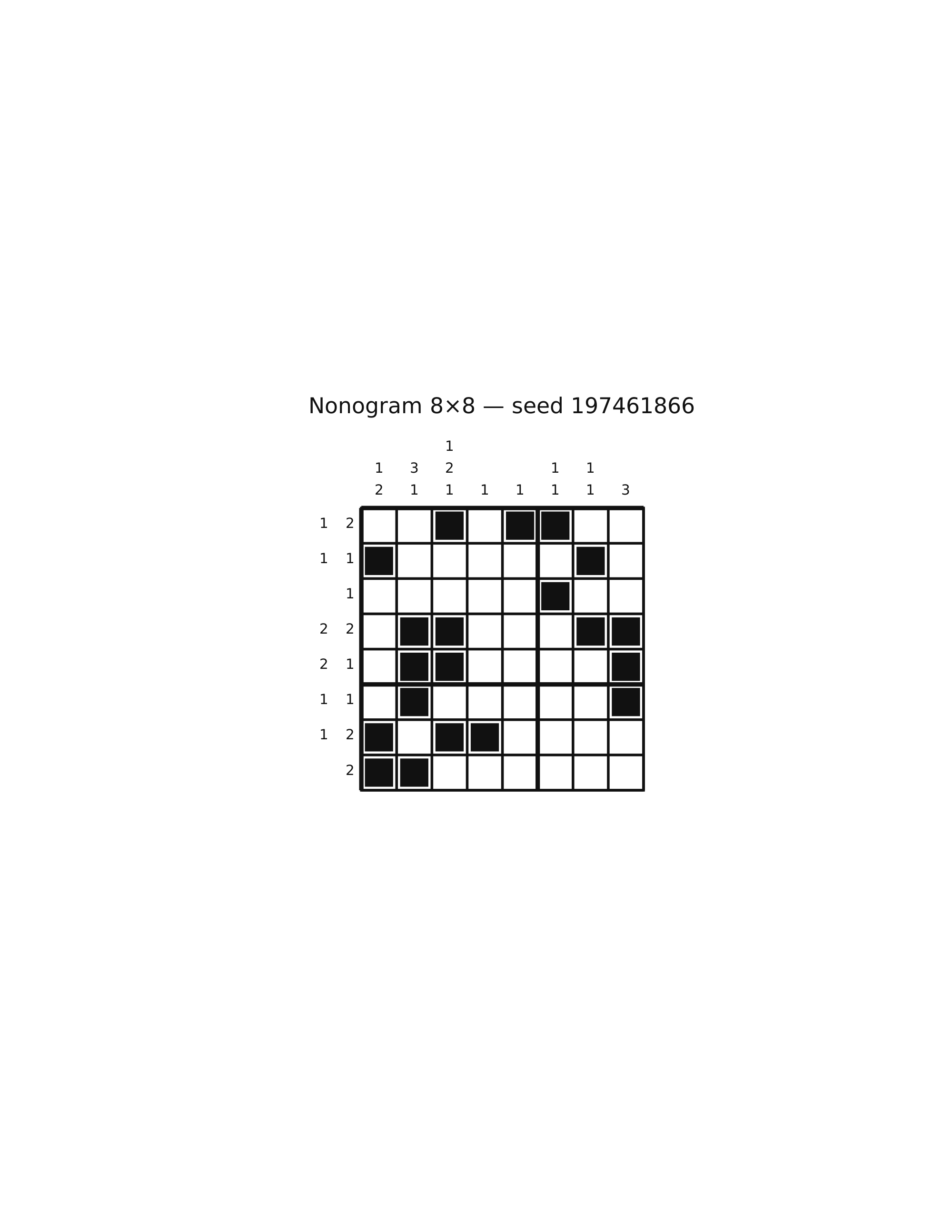 Nonogram 8×8 #31 — solution