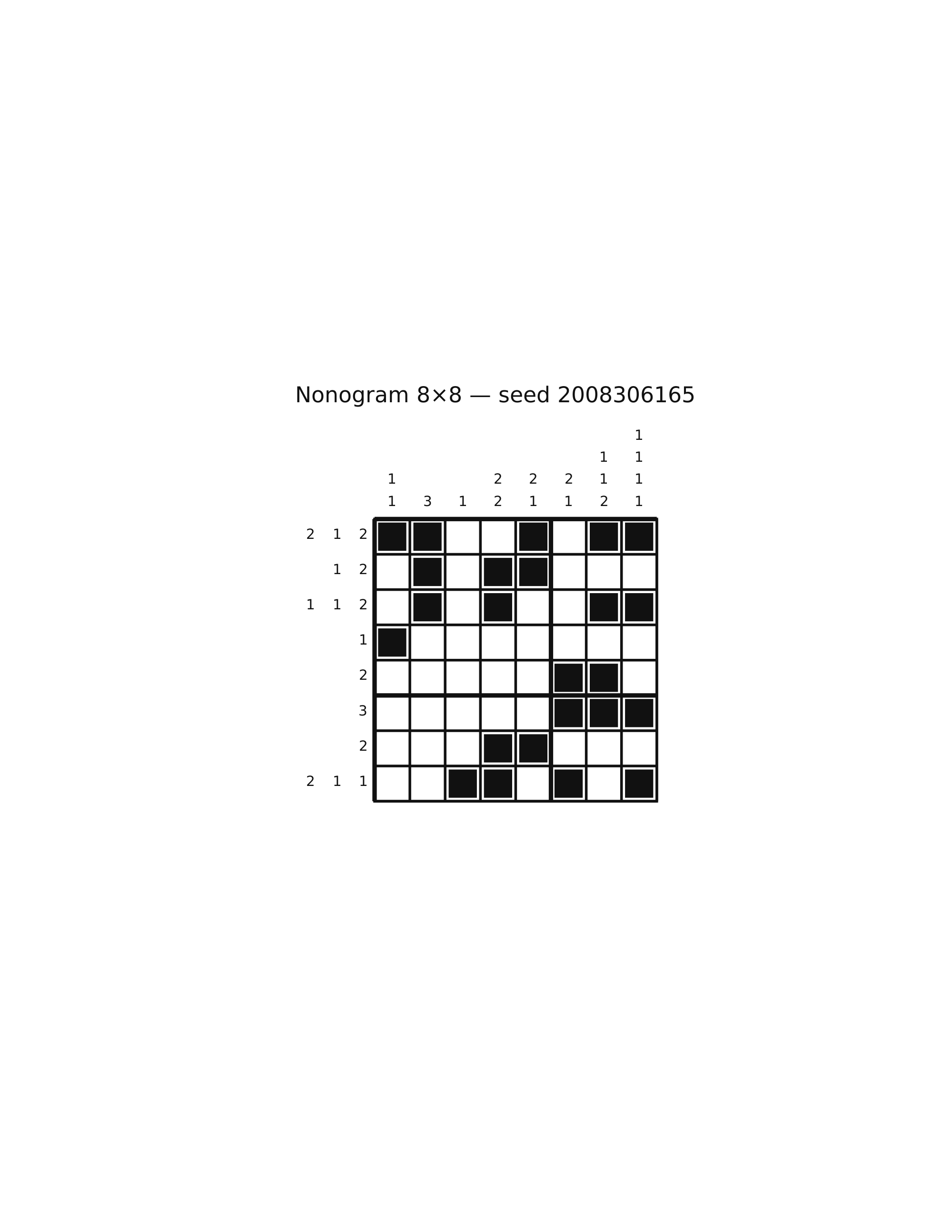 Nonogram 8×8 #18 — solution