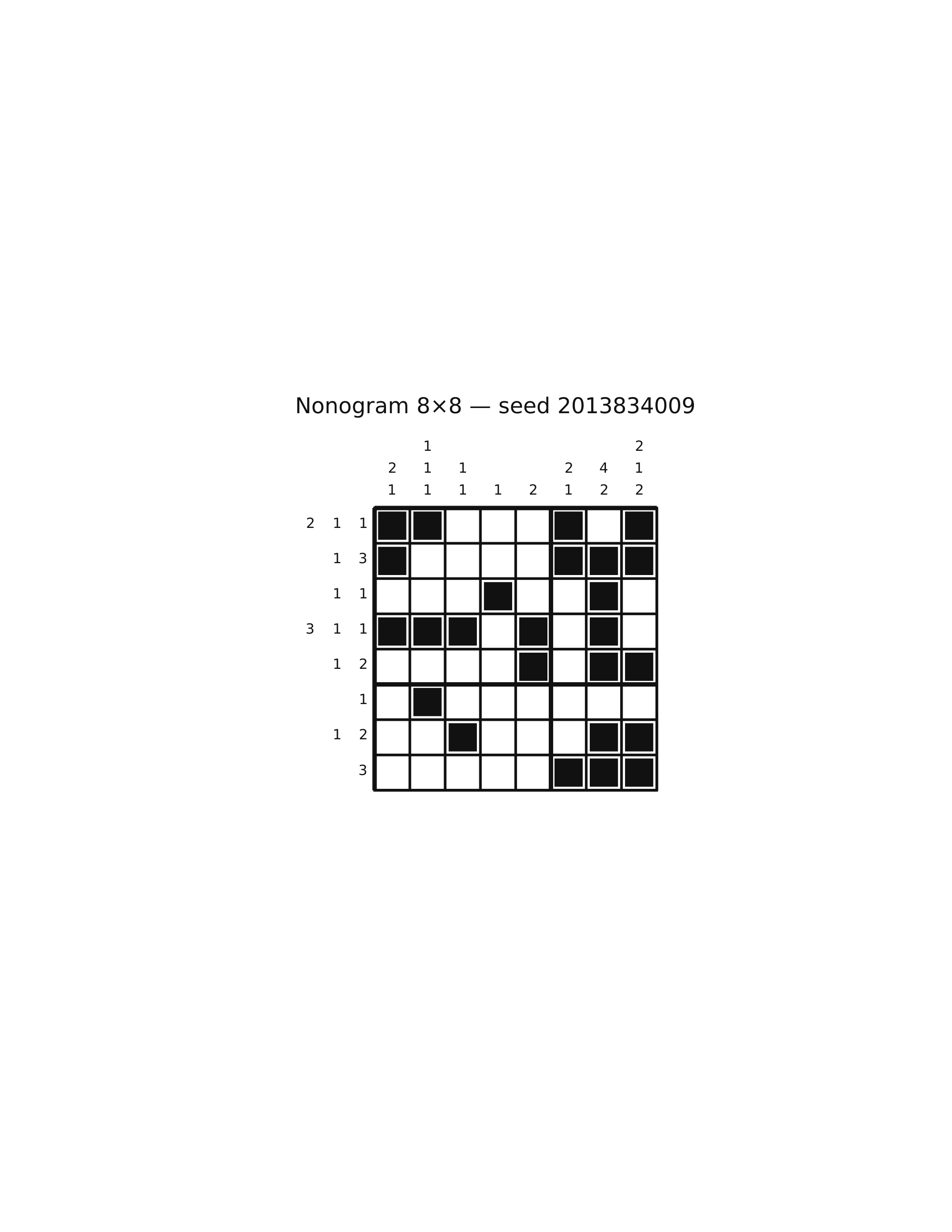 Nonogram 8×8 #61 — solution
