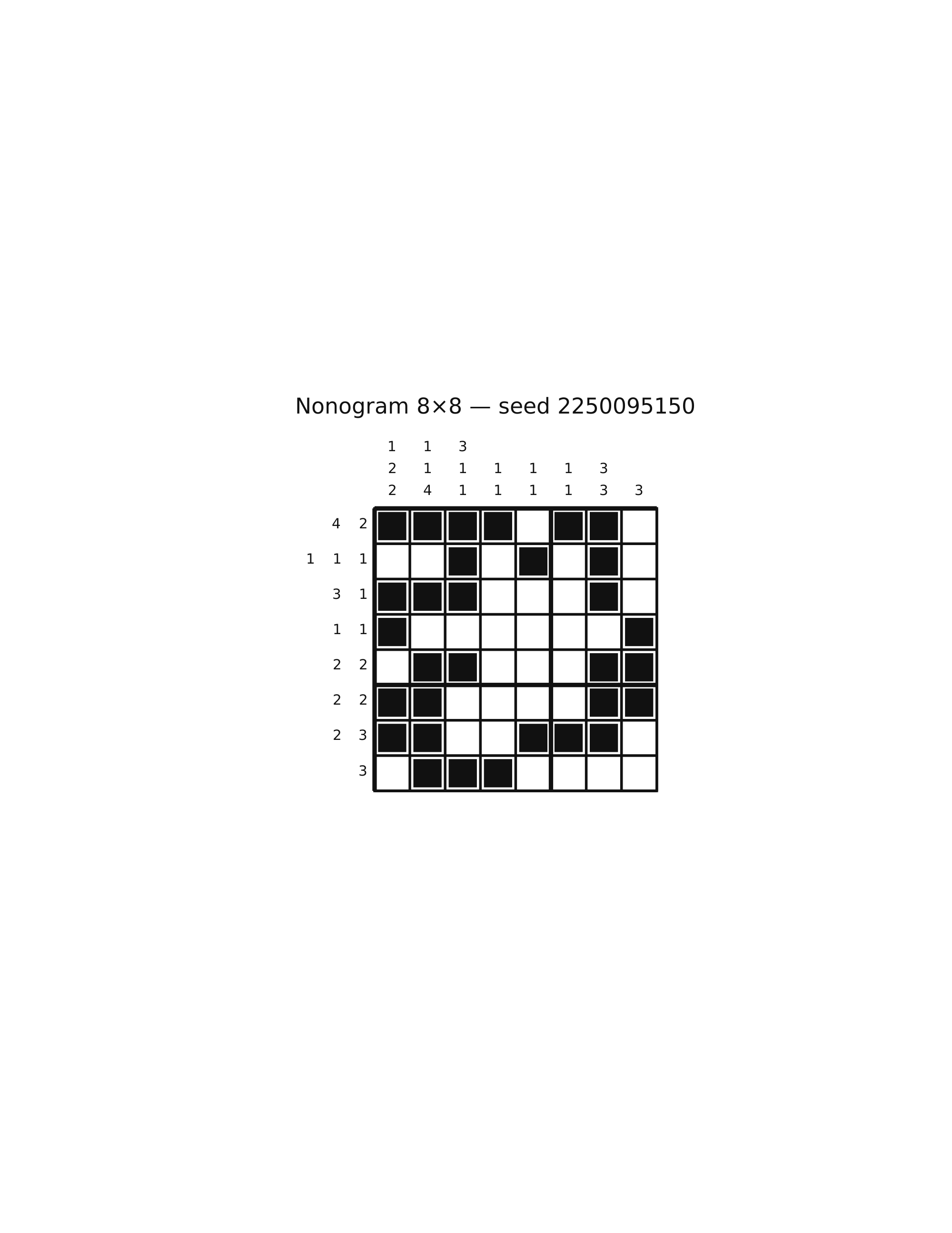 Nonogram 8×8 #70 — solution