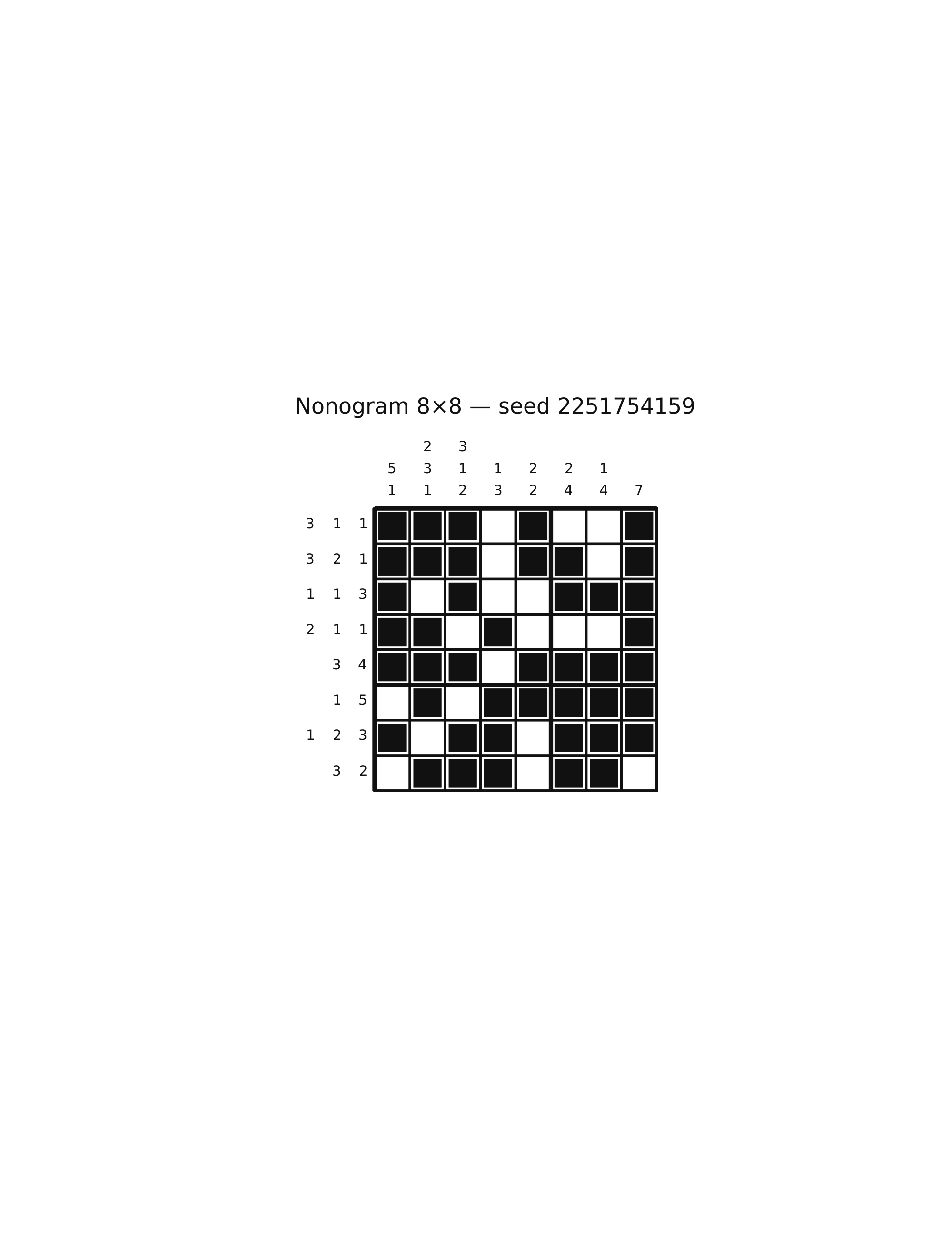 Nonogram 8×8 #20 — solution