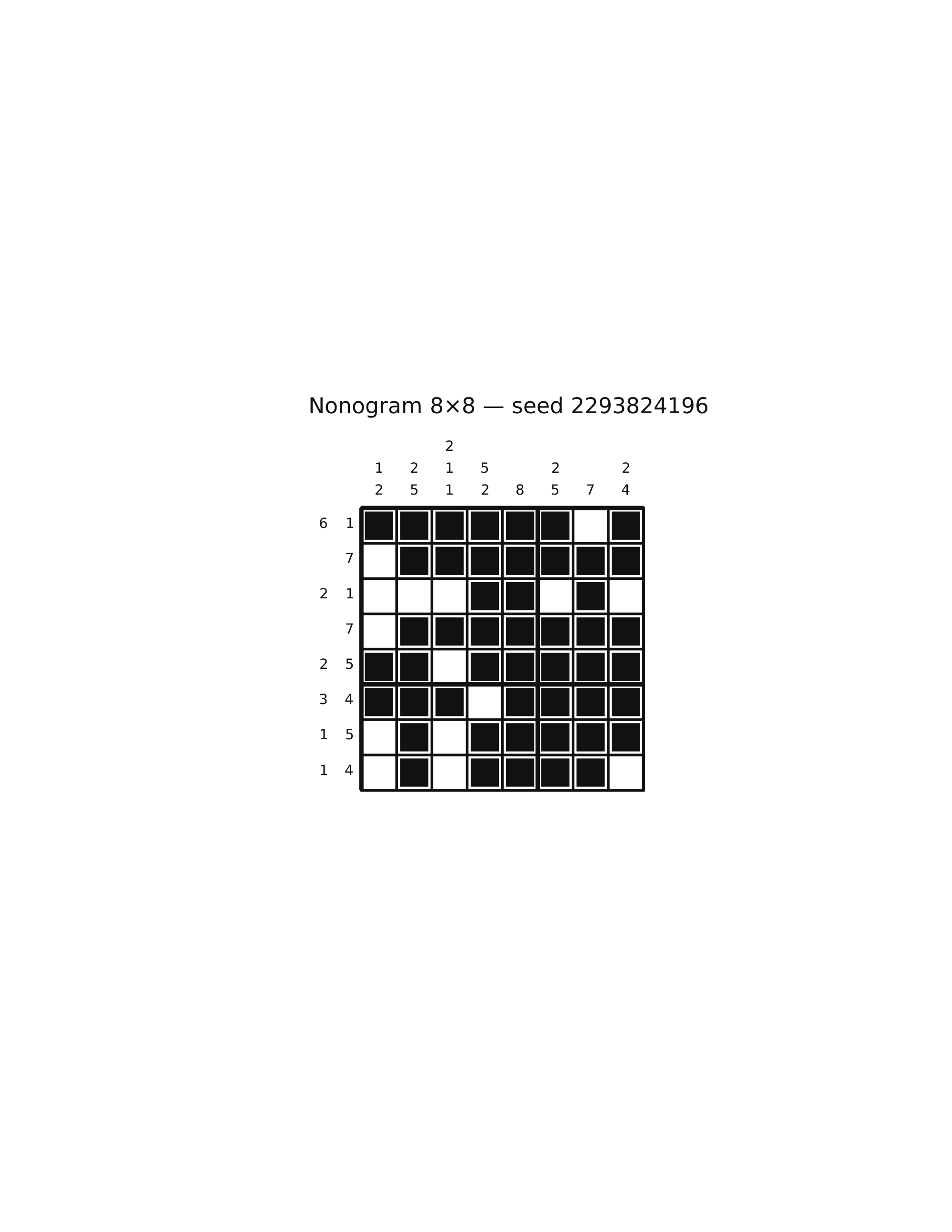 Nonogram 8×8 #67 — solution