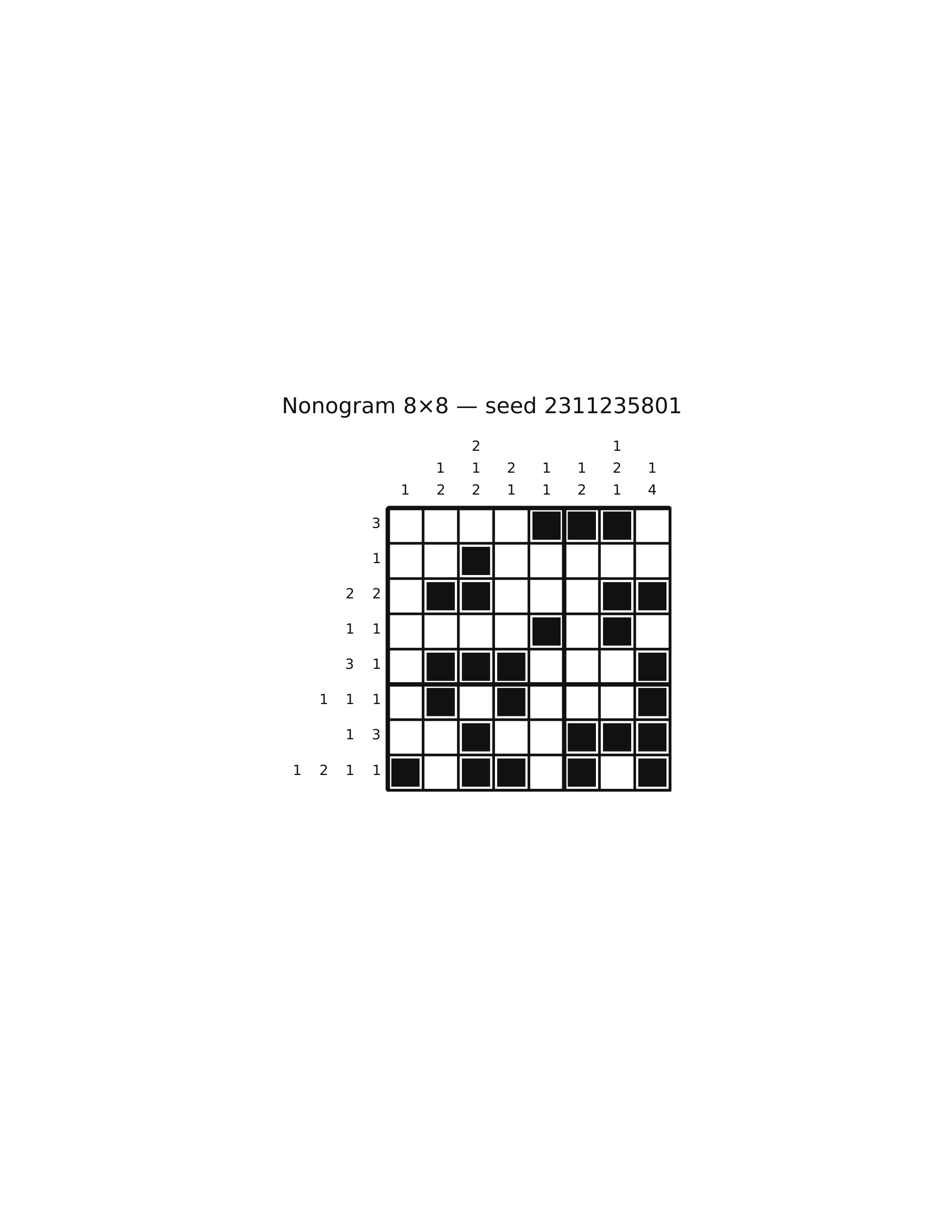 Nonogram 8×8 #51 — solution