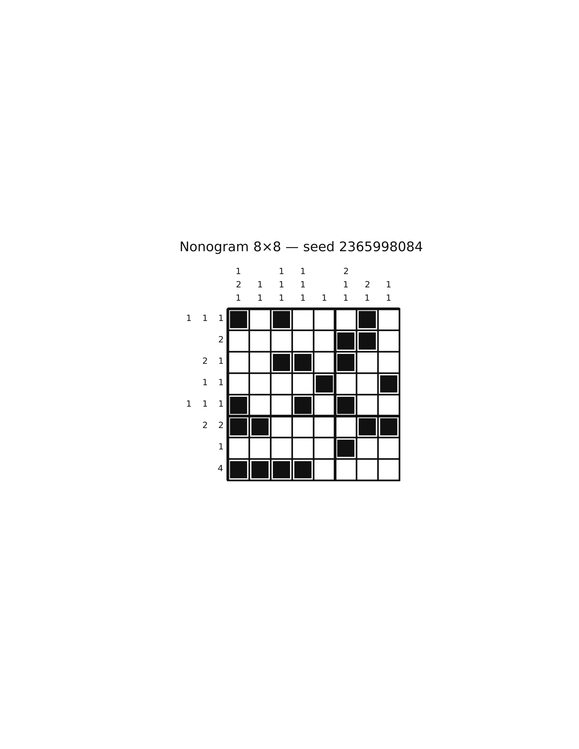 Nonogram 8×8 #44 — solution