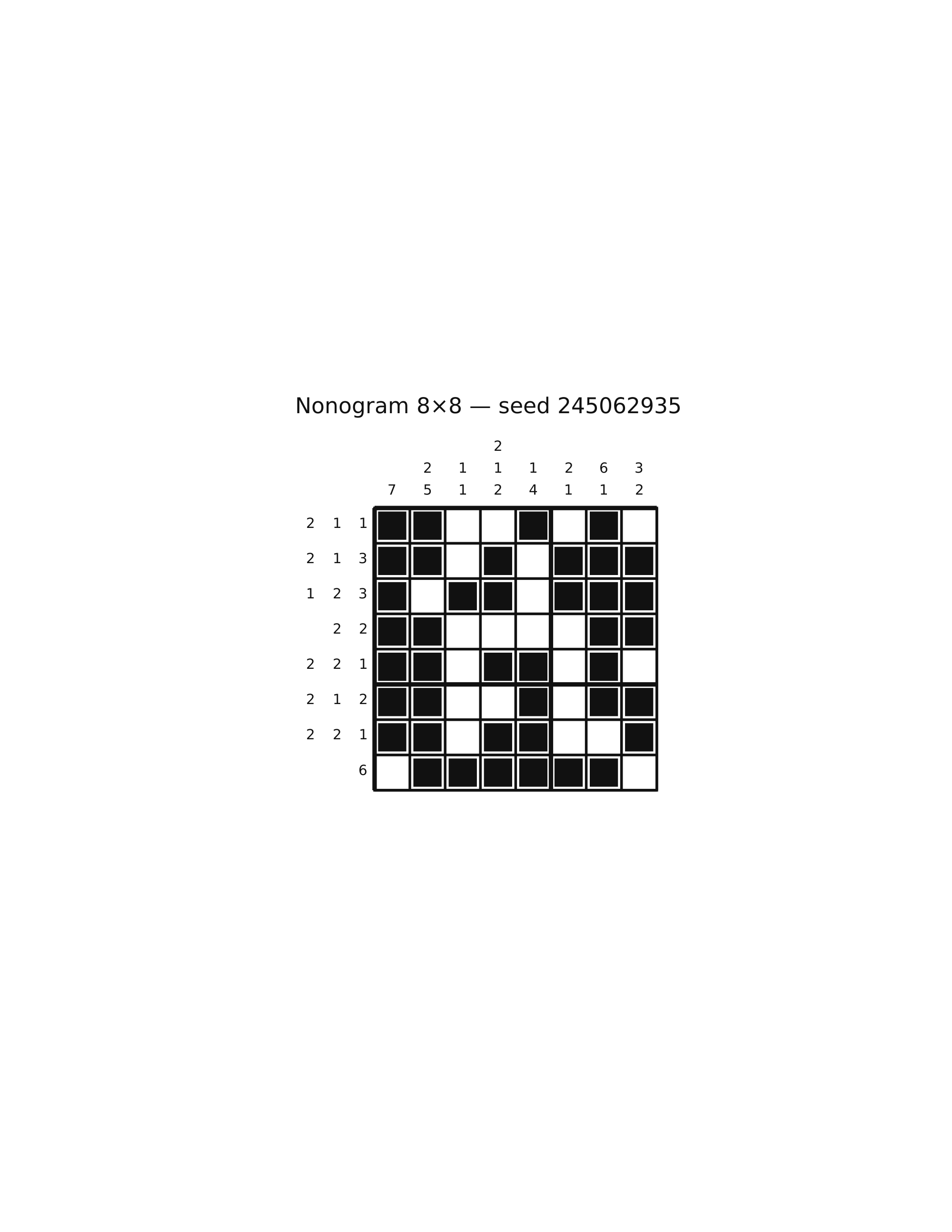 Nonogram 8×8 #36 — solution