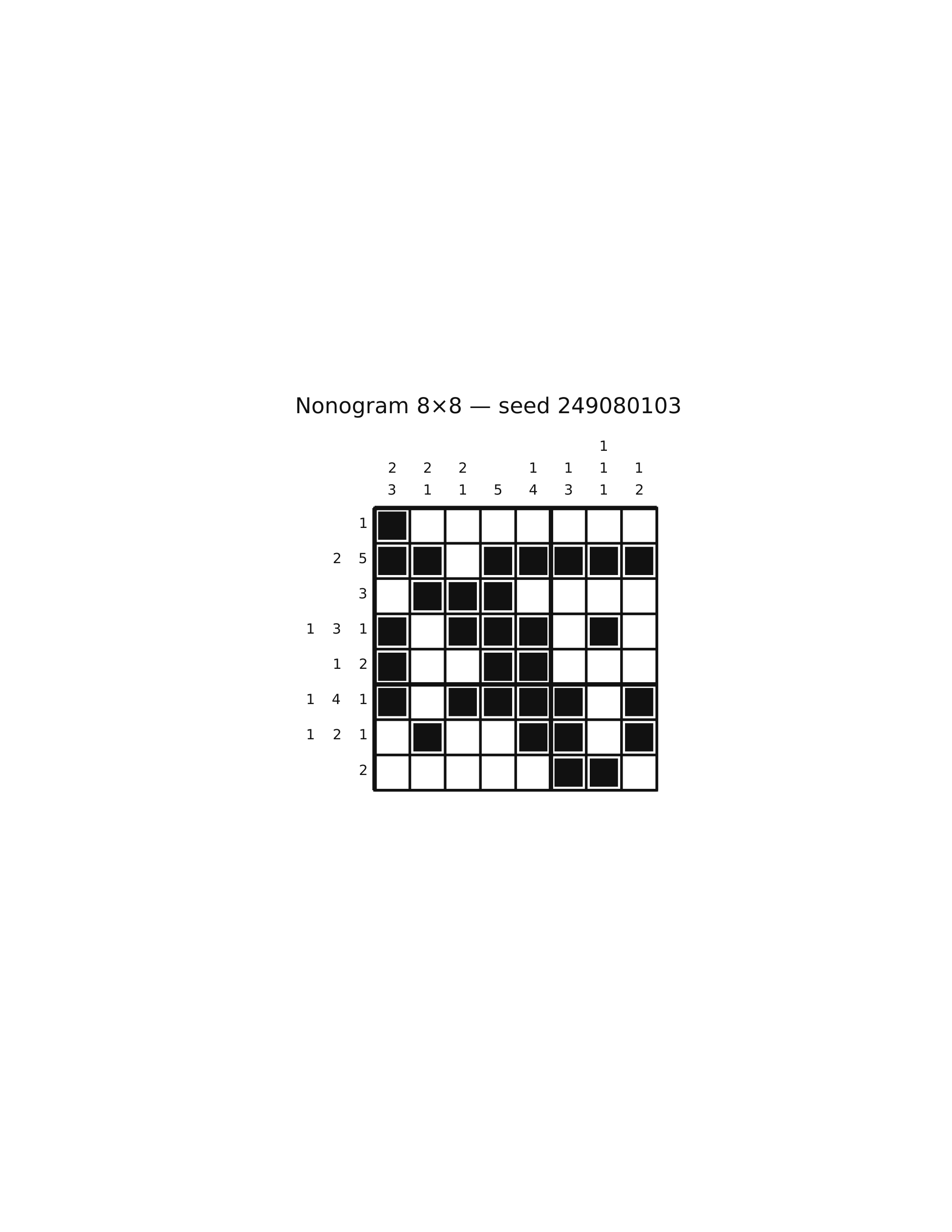 Nonogram 8×8 #72 — solution