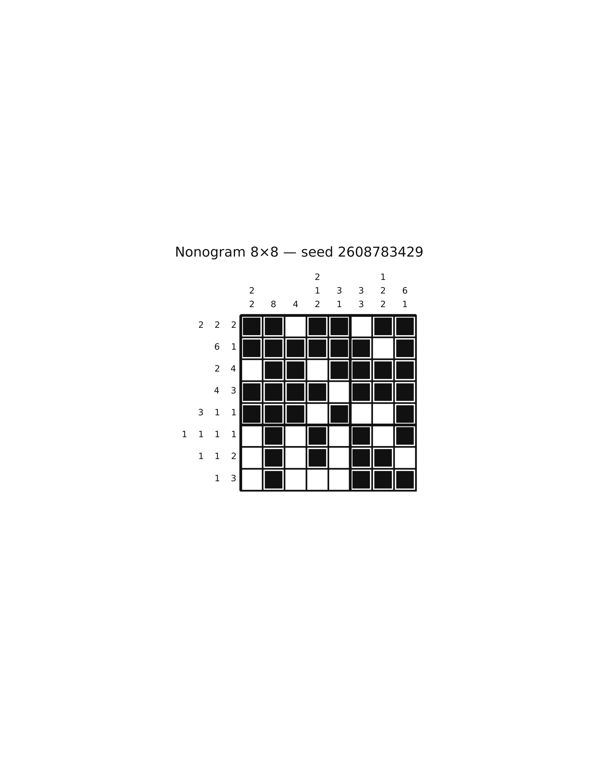 Nonogram 8×8 #21 — solution