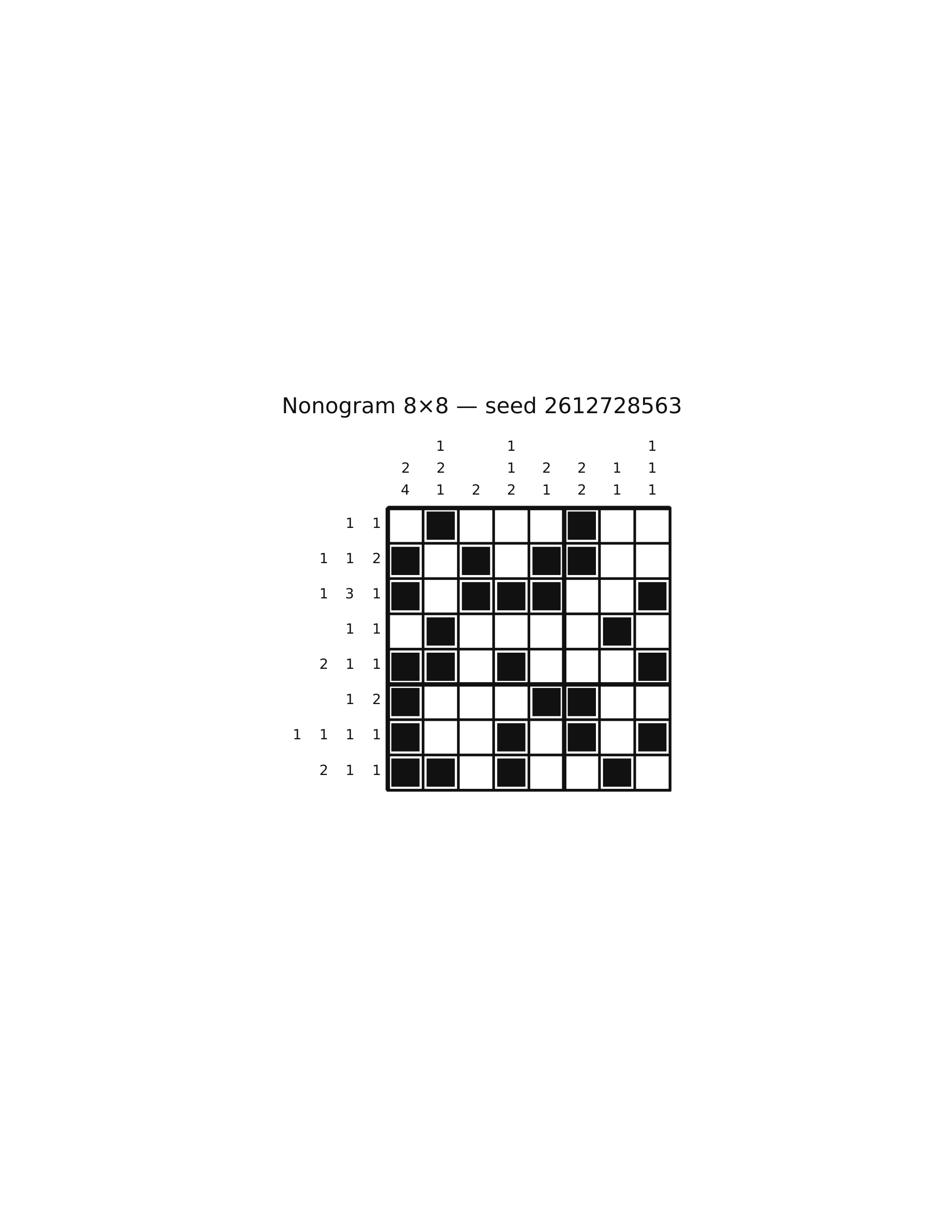 Nonogram 8×8 #67 — solution