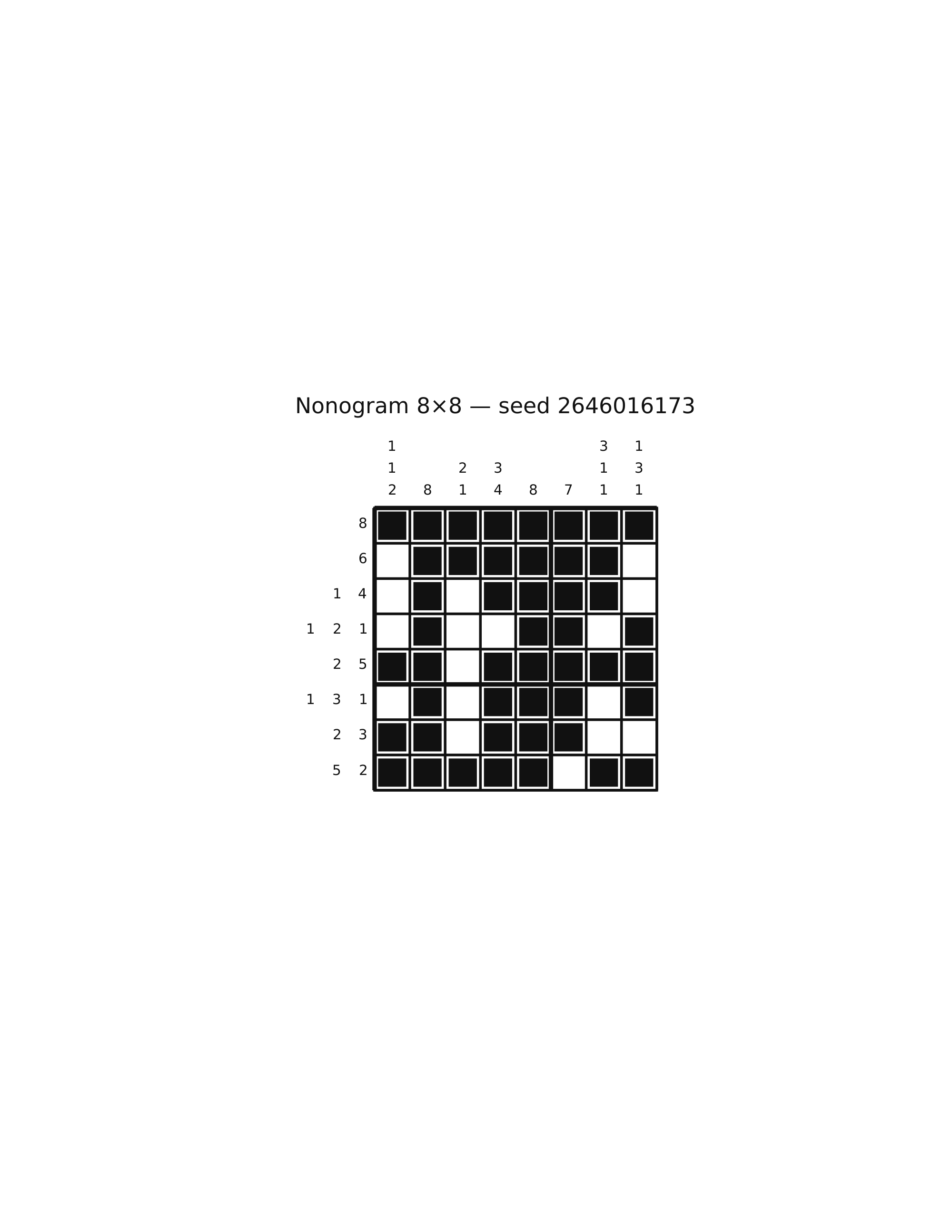 Nonogram 8×8 #53 — solution