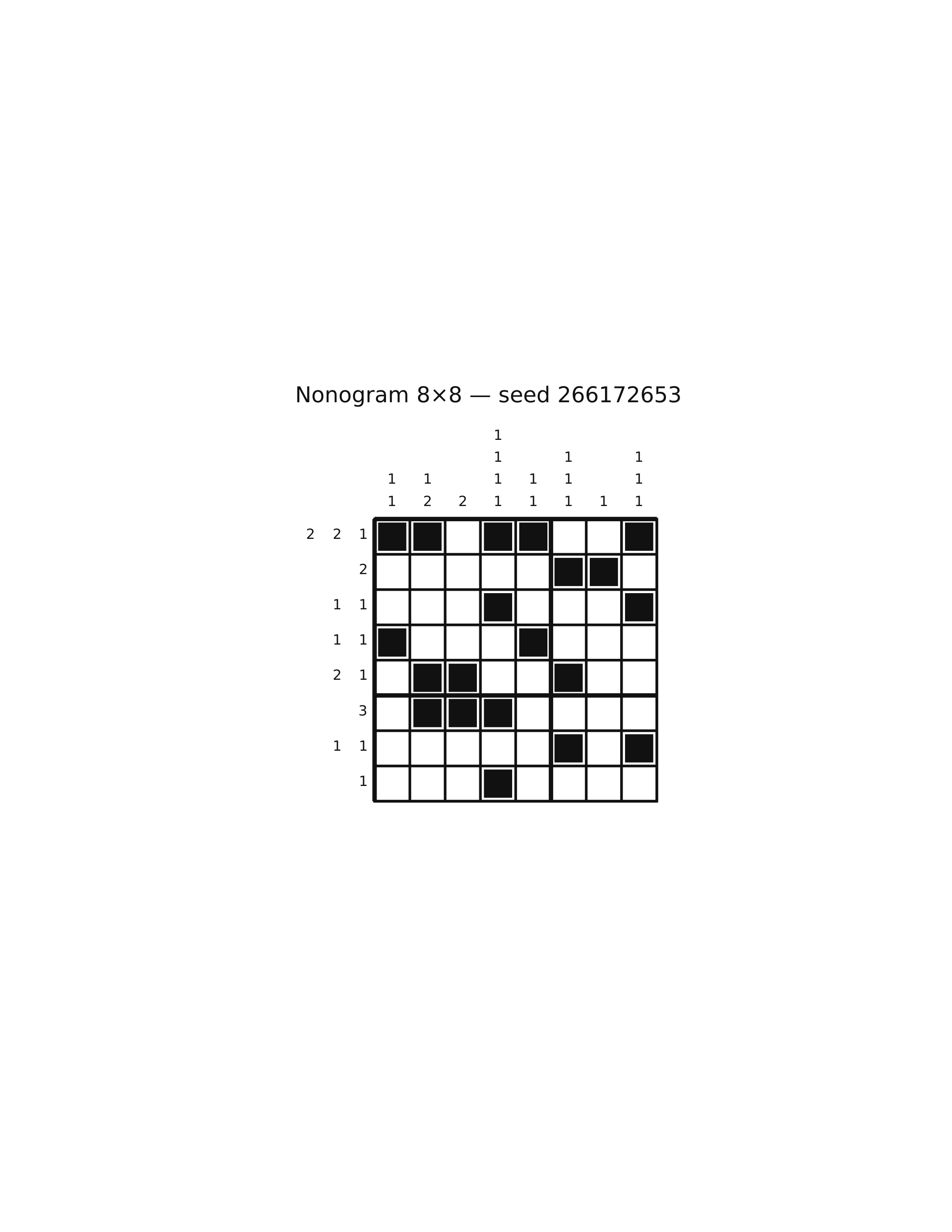 Nonogram 8×8 #43 — solution