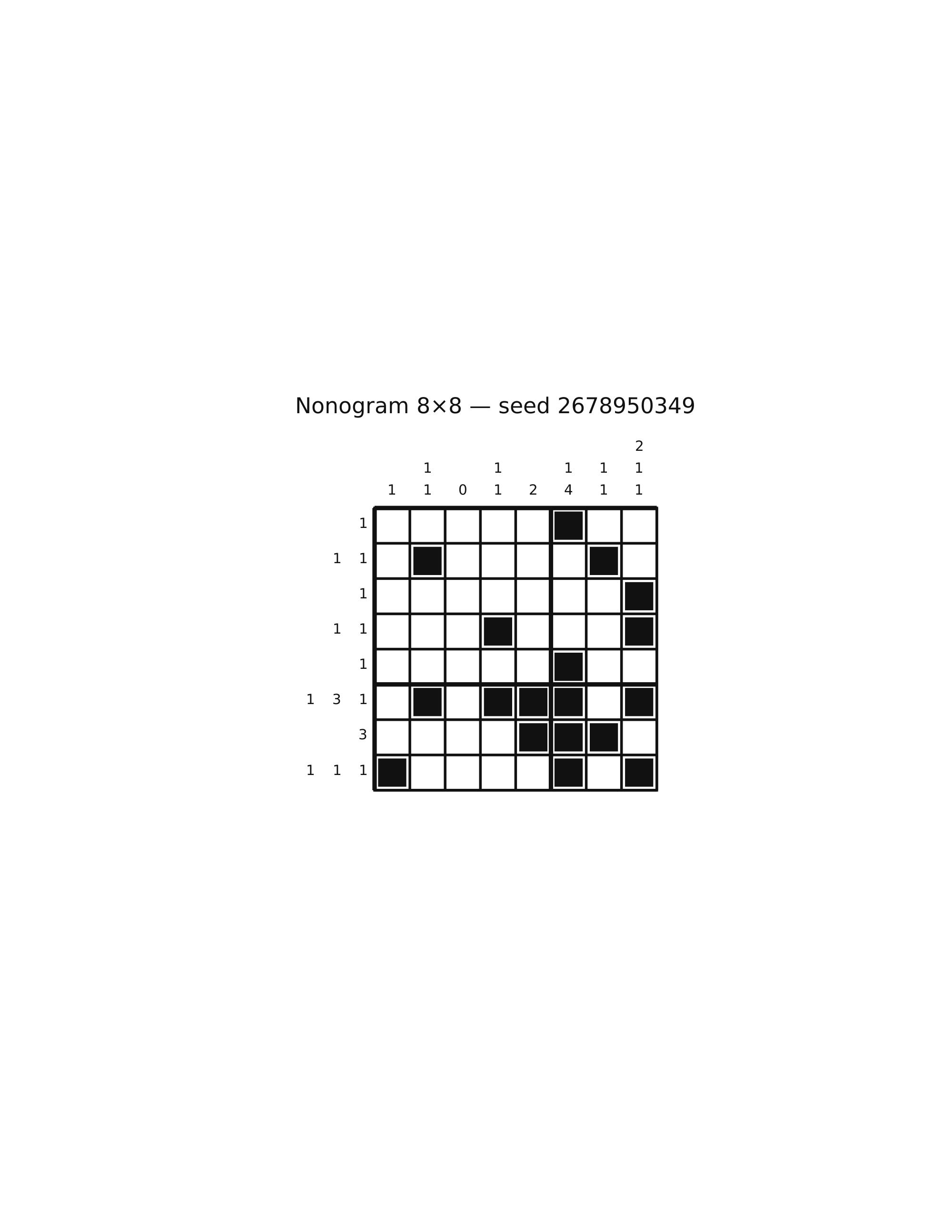 Nonogram 8×8 #33 — solution