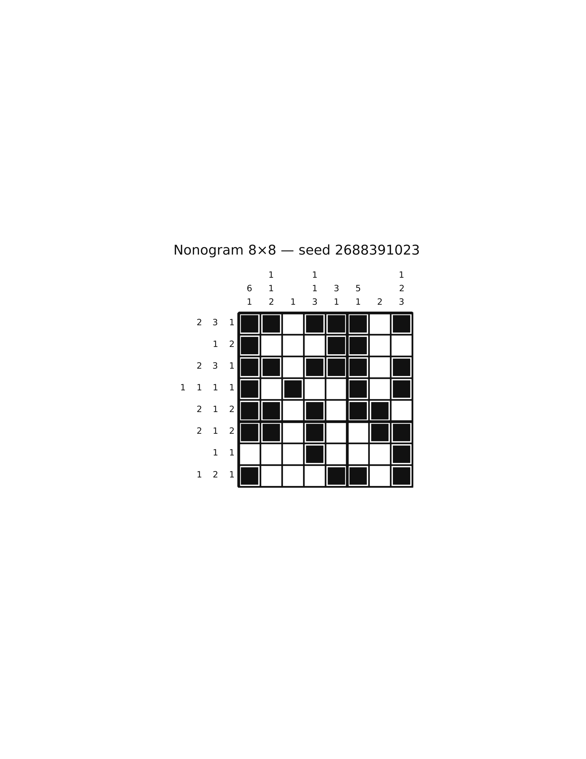 Nonogram 8×8 #16 — solution