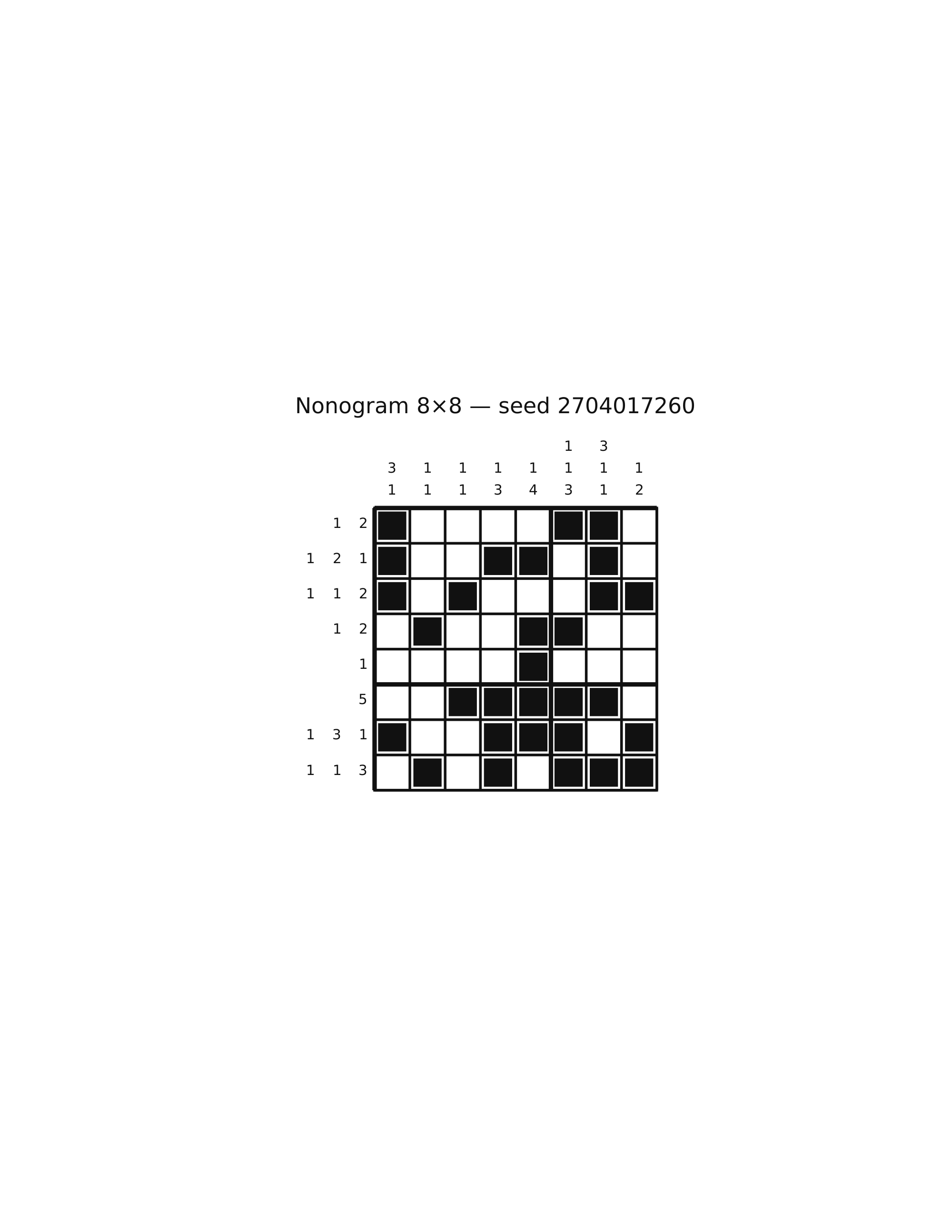 Nonogram 8×8 #37 — solution