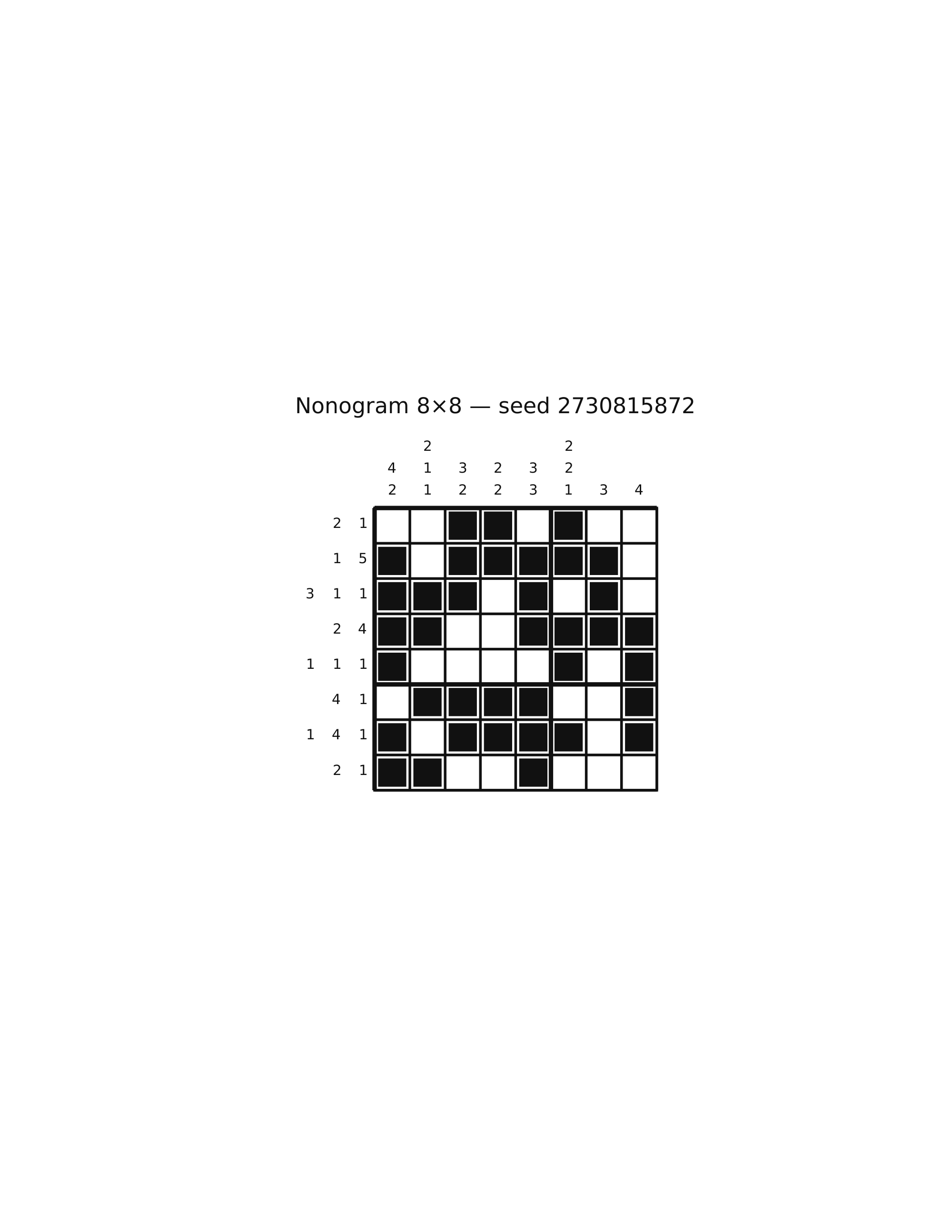 Nonogram 8×8 #22 — solution