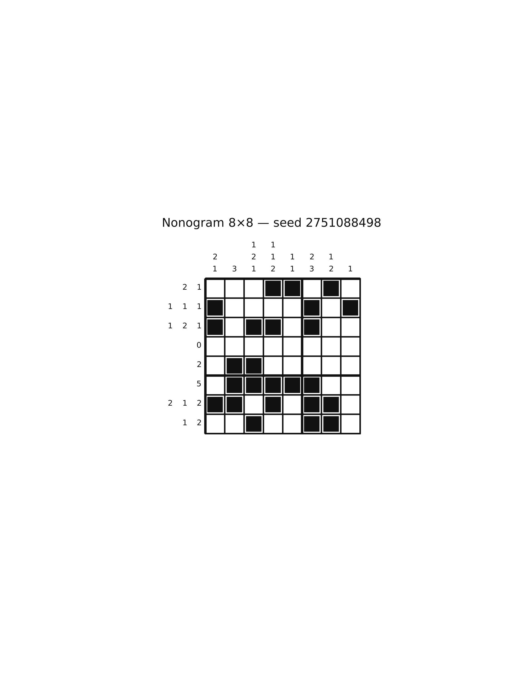 Nonogram 8×8 #57 — solution