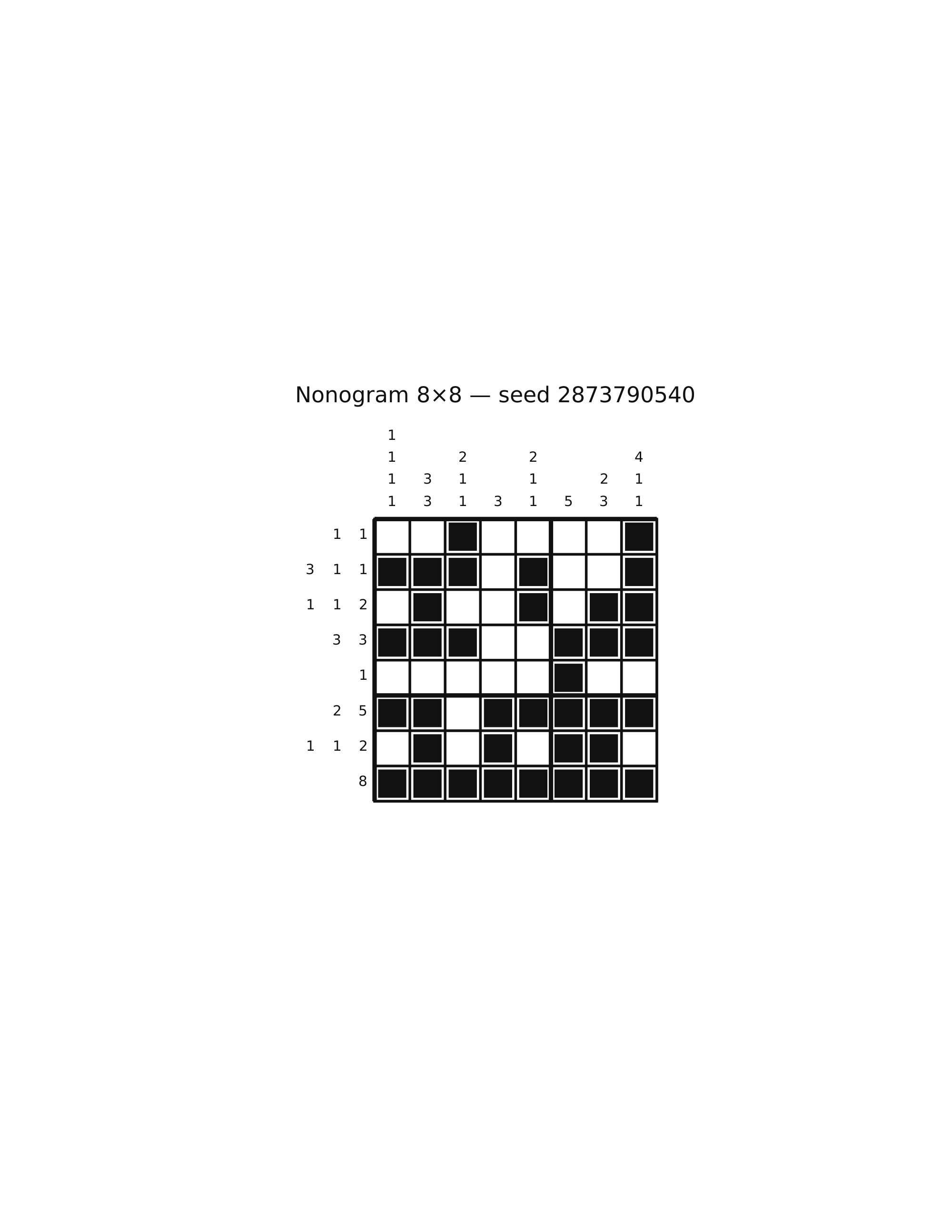 Nonogram 8×8 #12 — solution