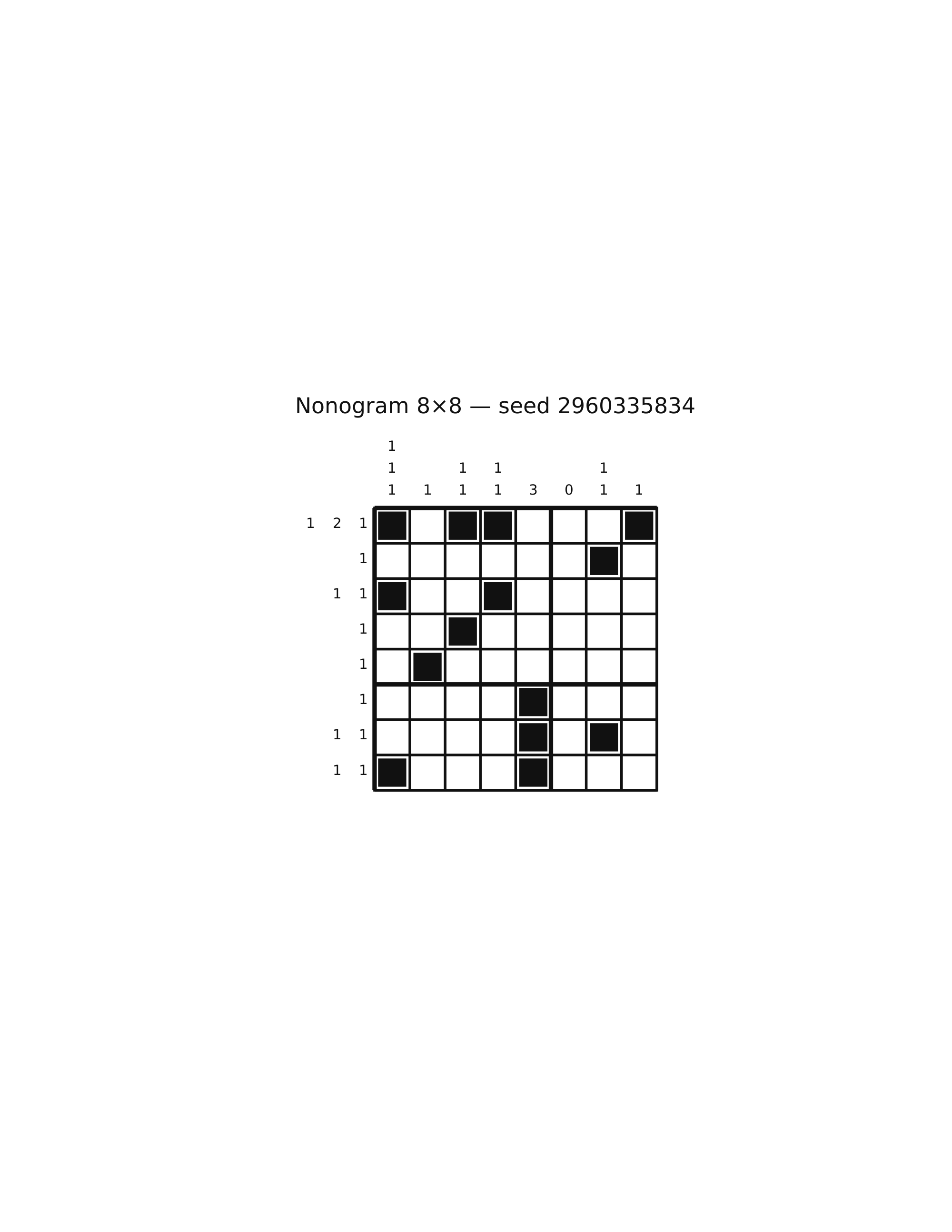 Nonogram 8×8 #78 — solution