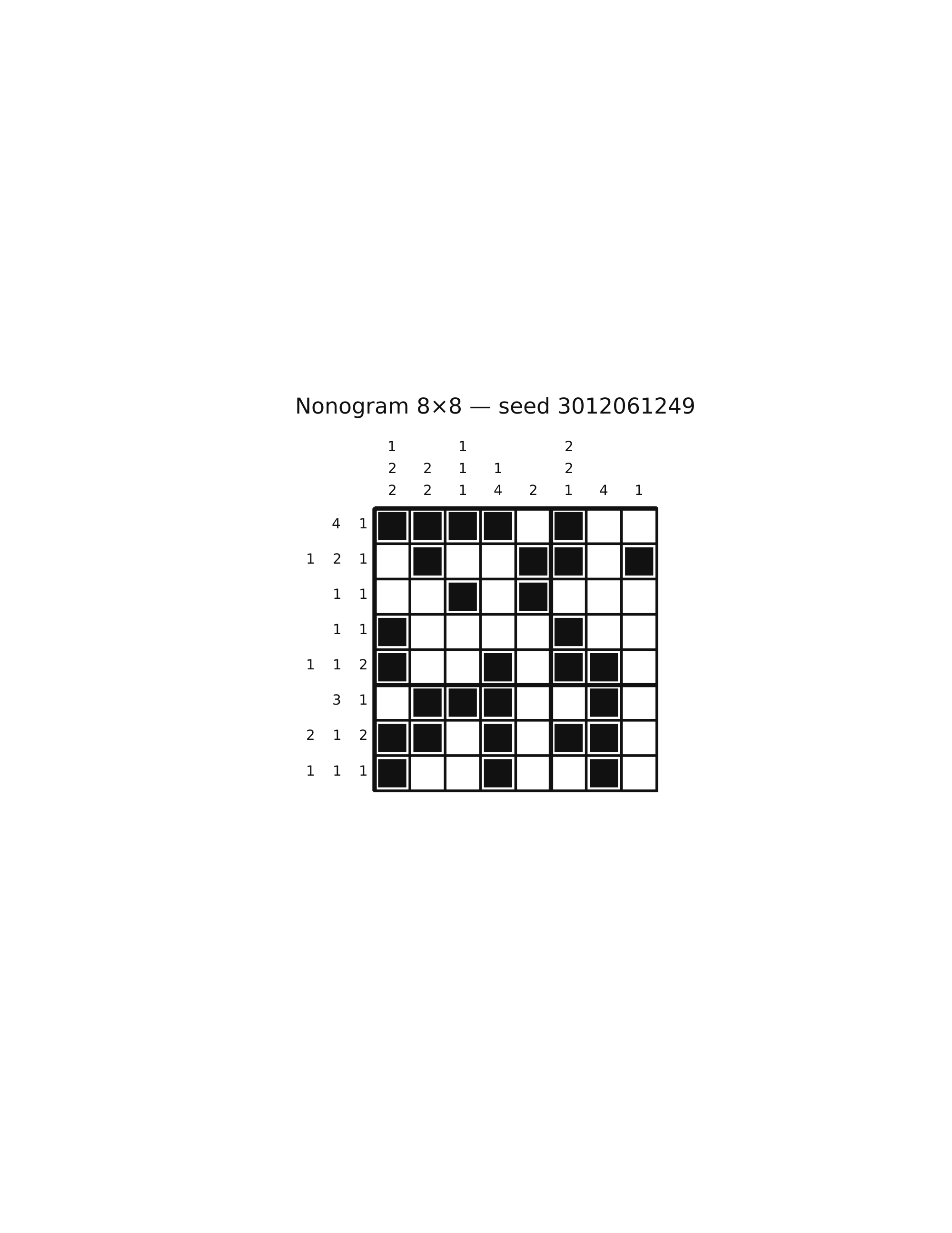 Nonogram 8×8 #73 — solution