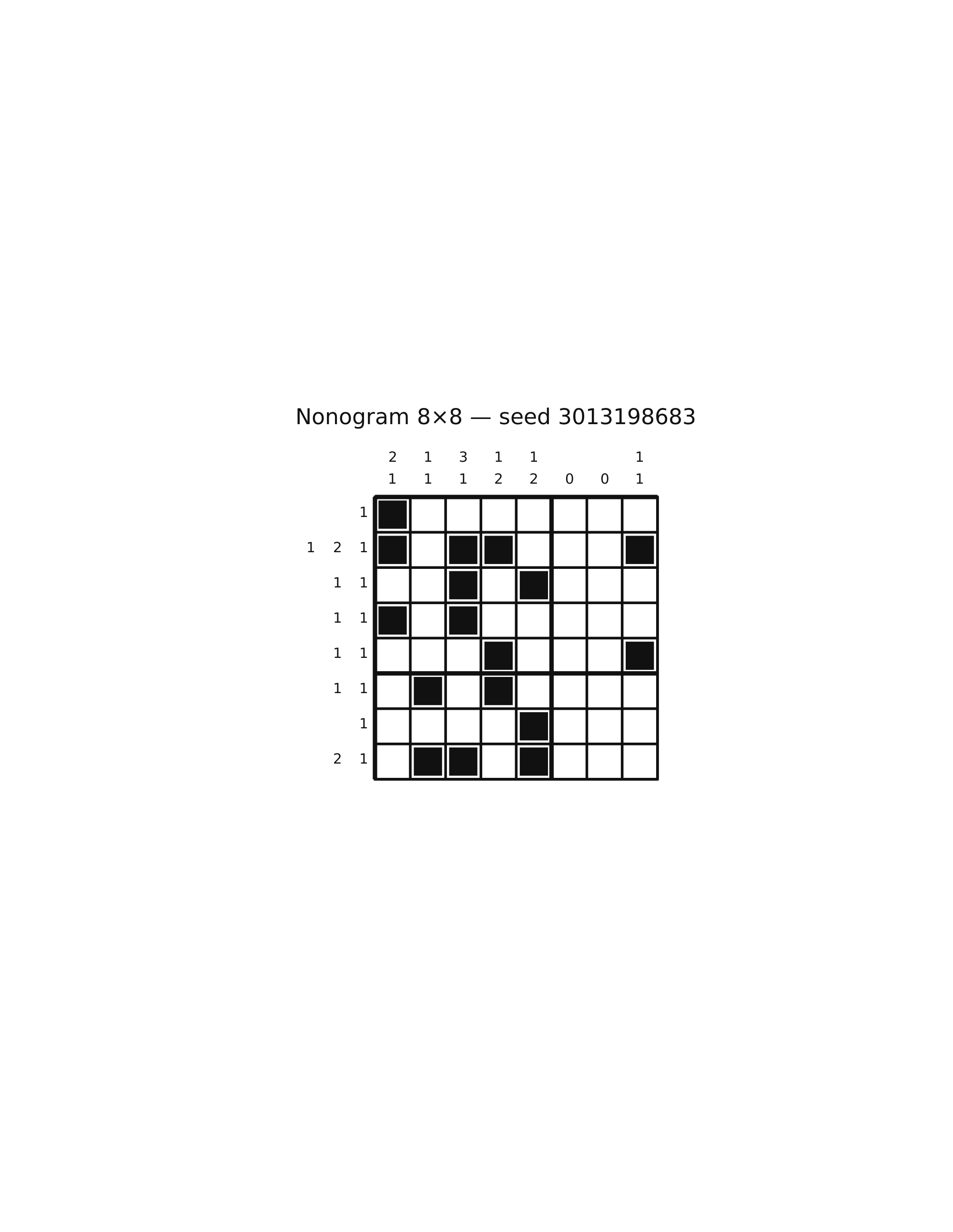 Nonogram 8×8 #74 — solution