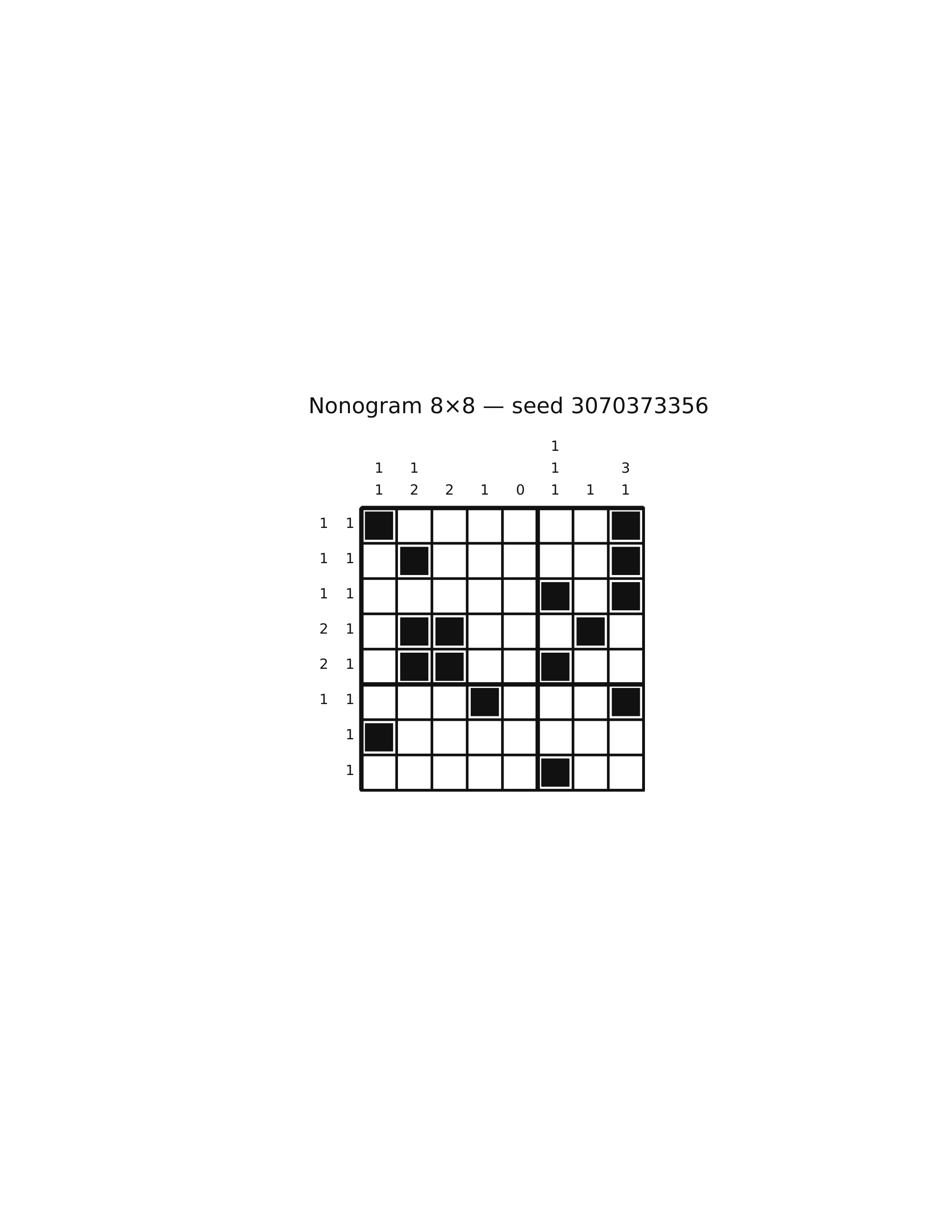 Nonogram 8×8 #61 — solution