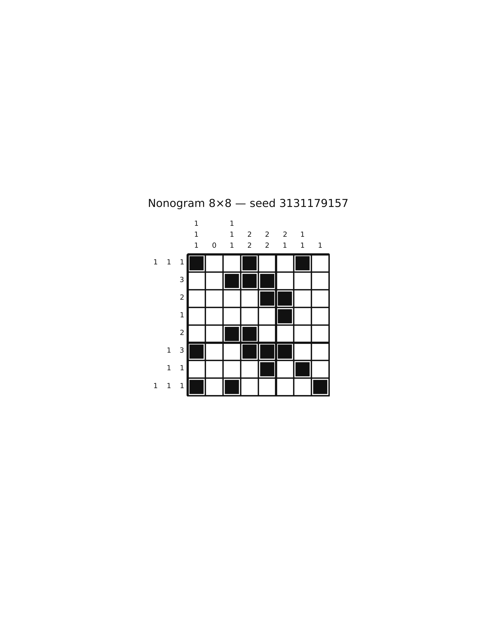 Nonogram 8×8 #62 — solution