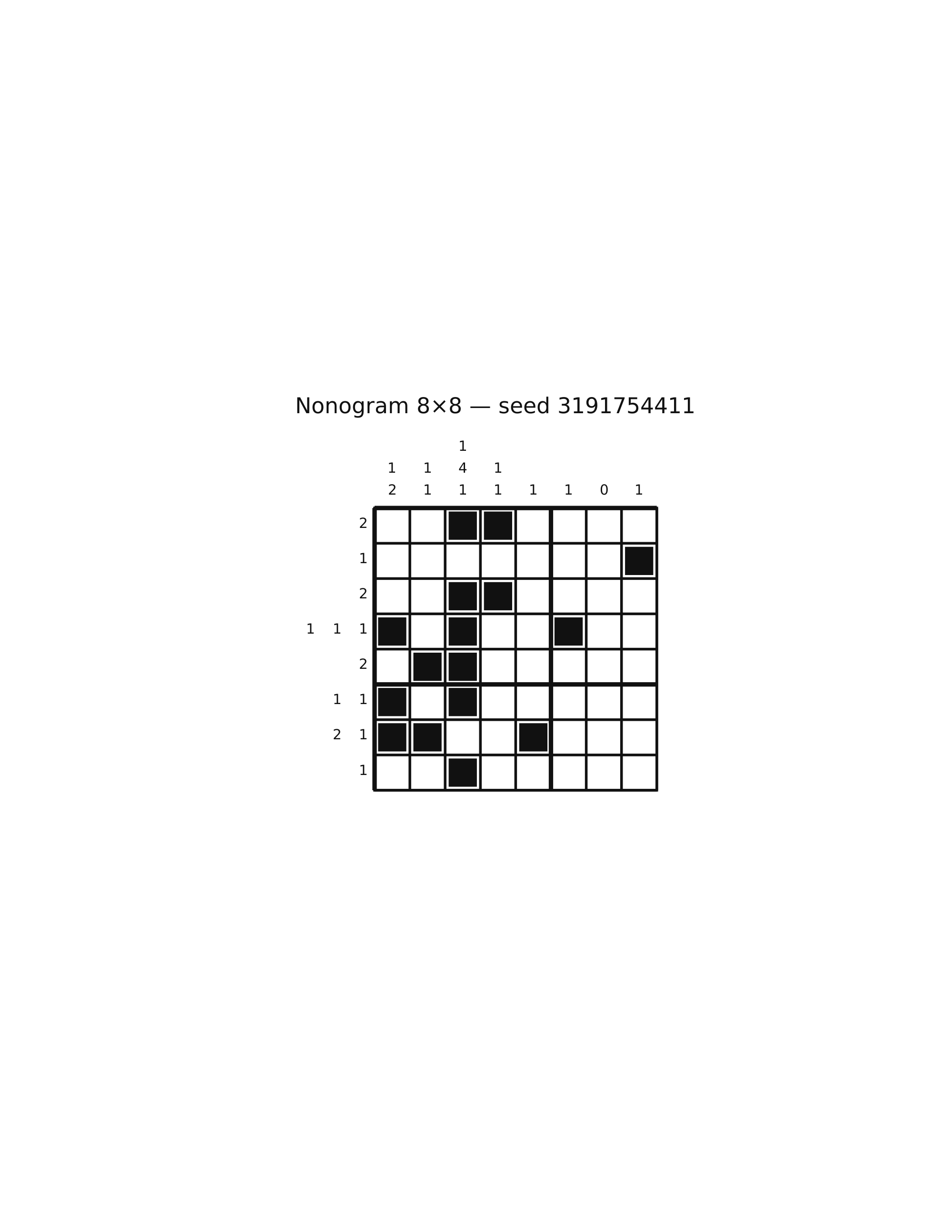Nonogram 8×8 #27 — solution