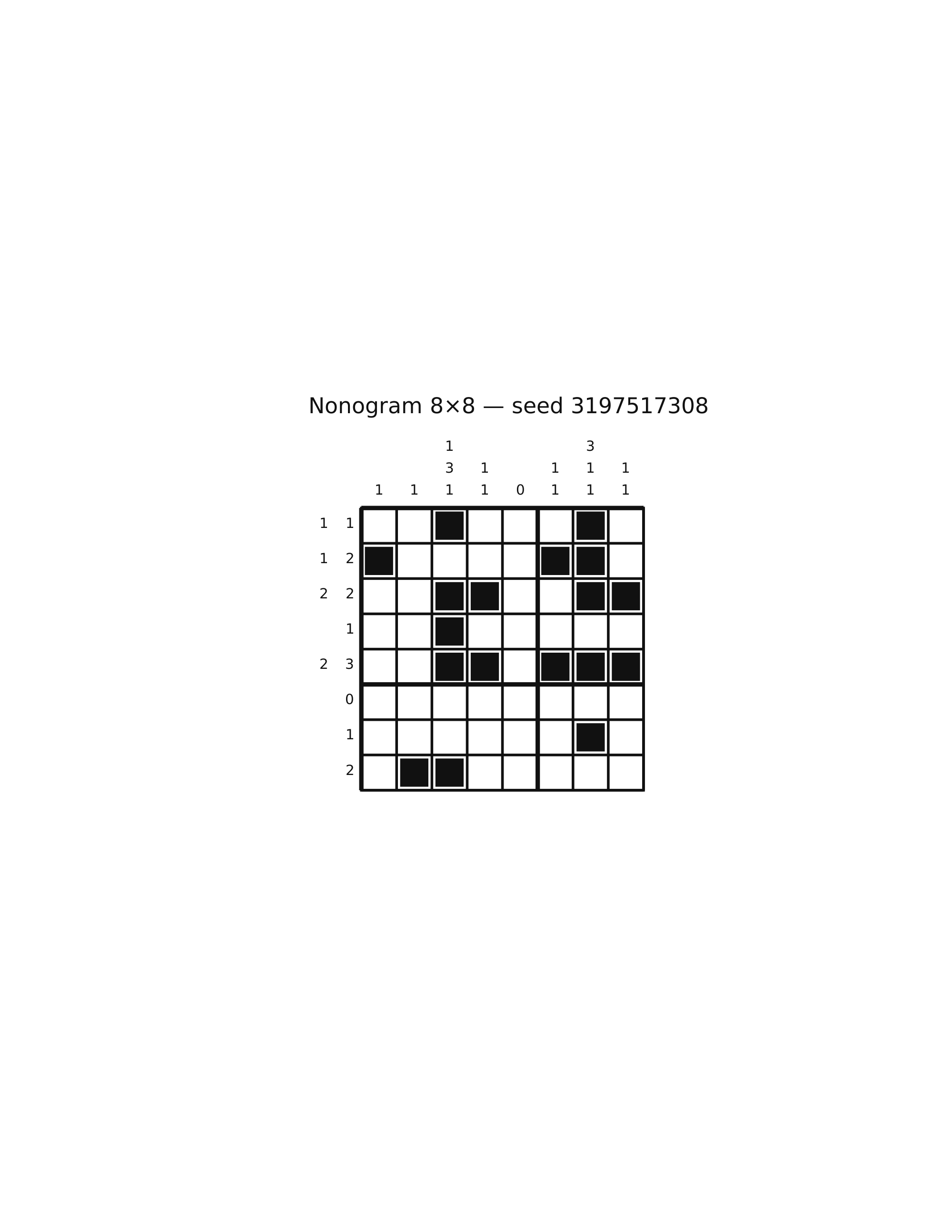 Nonogram 8×8 #75 — solution