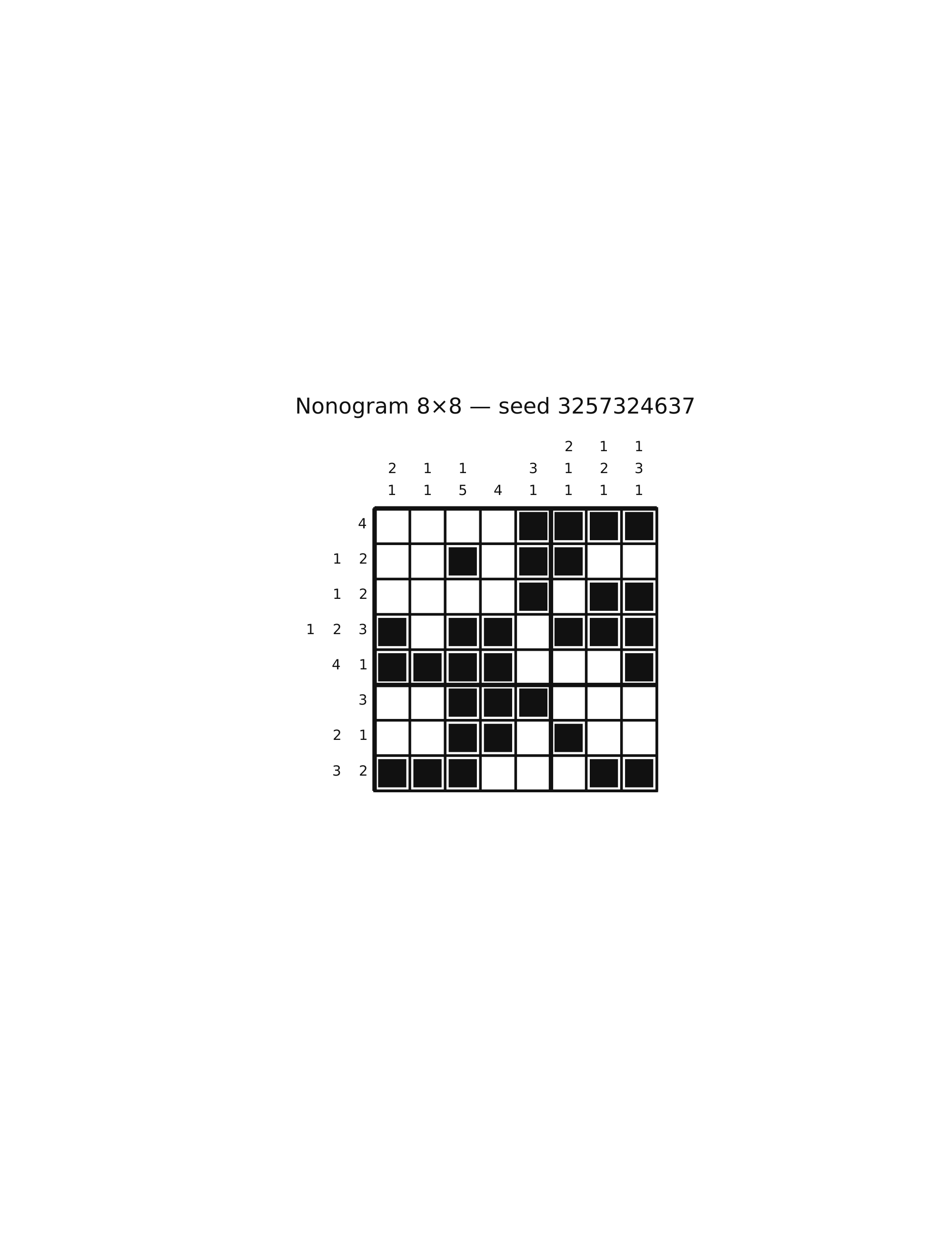 Nonogram 8×8 #42 — solution