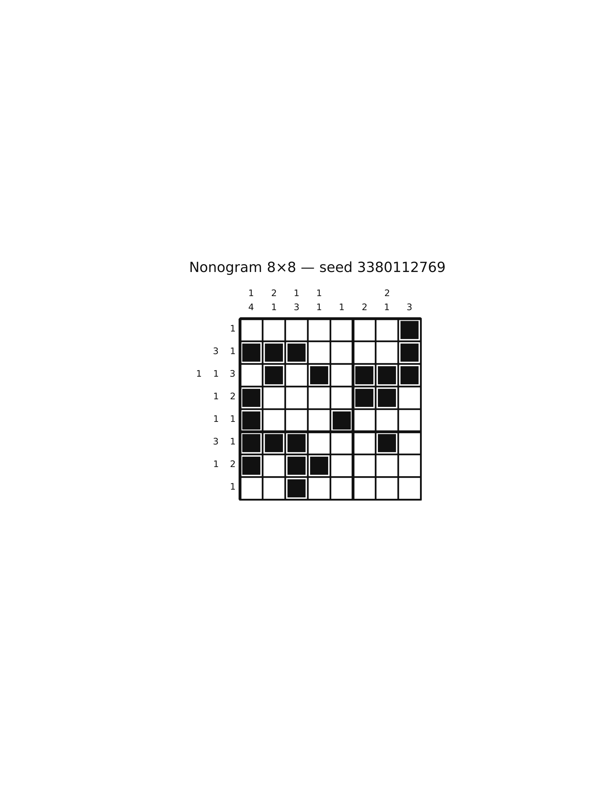 Nonogram 8×8 #53 — solution
