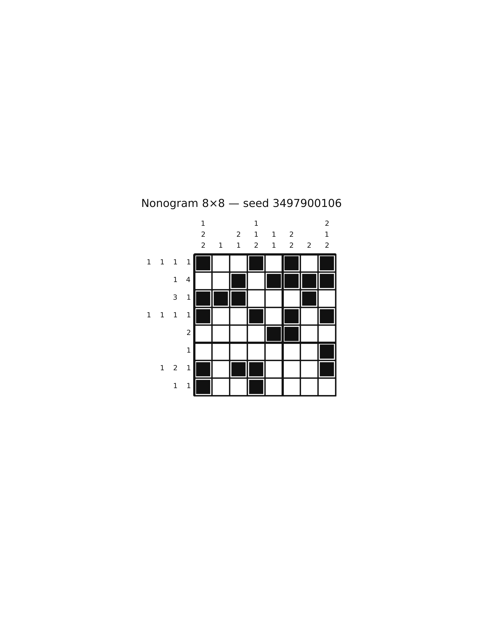 Nonogram 8×8 #16 — solution
