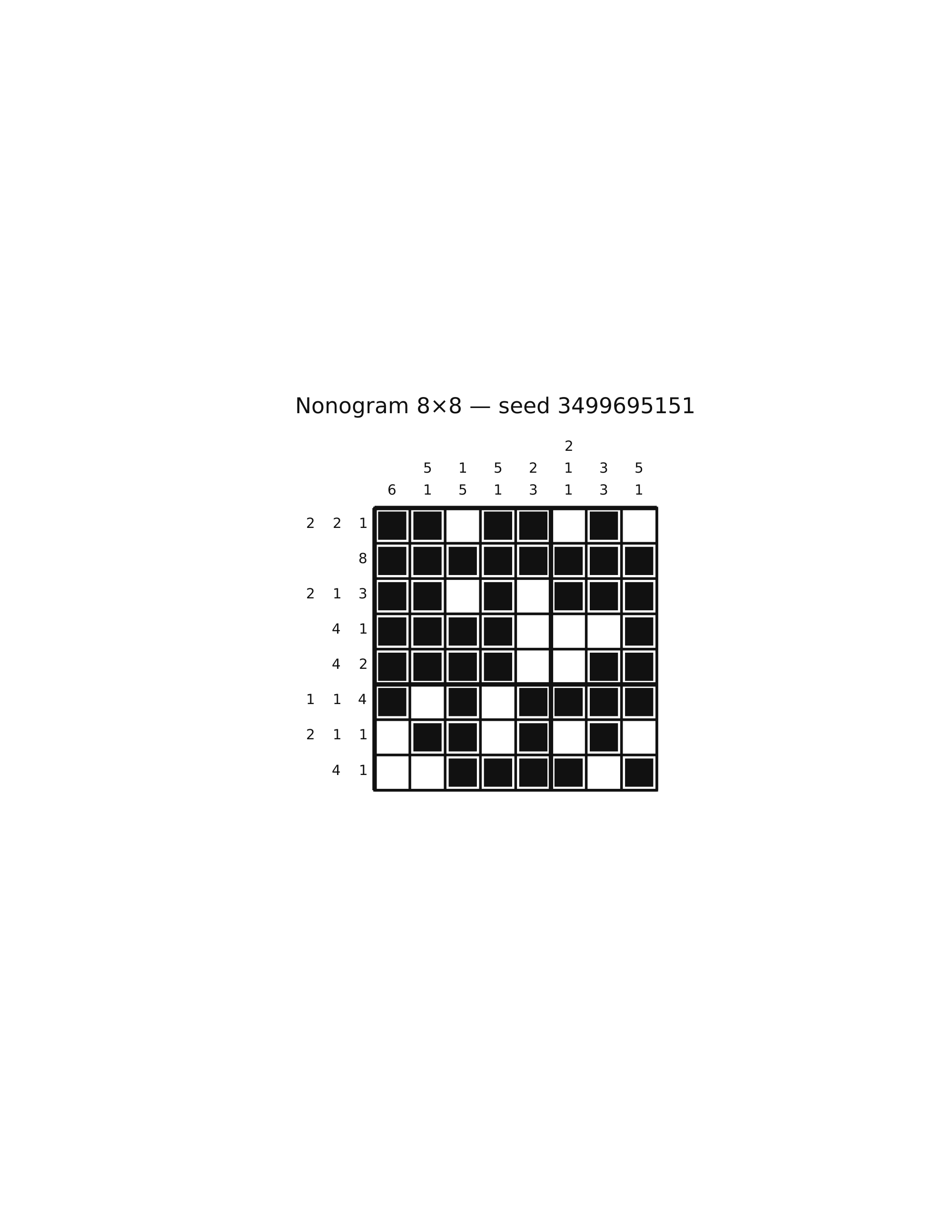 Nonogram 8×8 #74 — solution