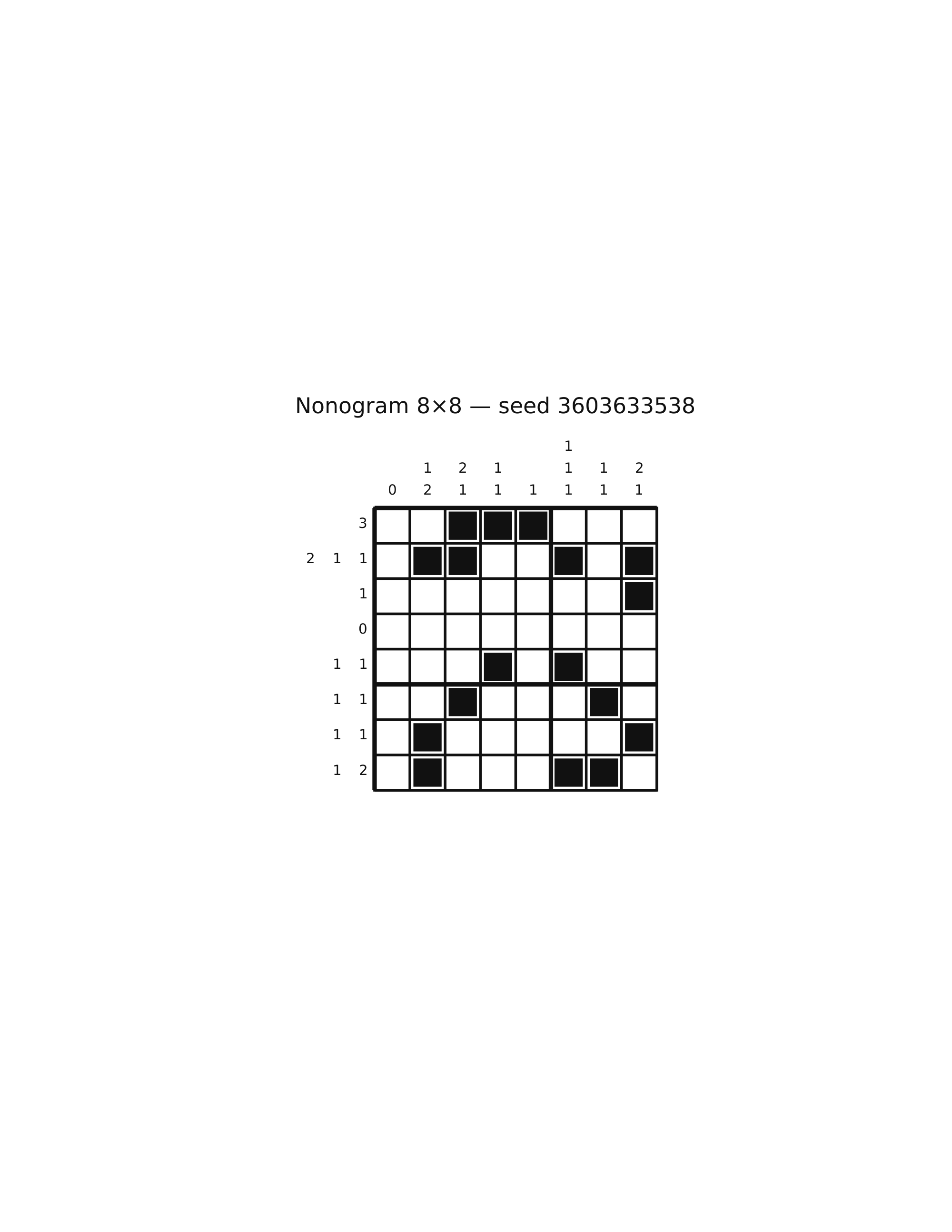 Nonogram 8×8 #7 — solution