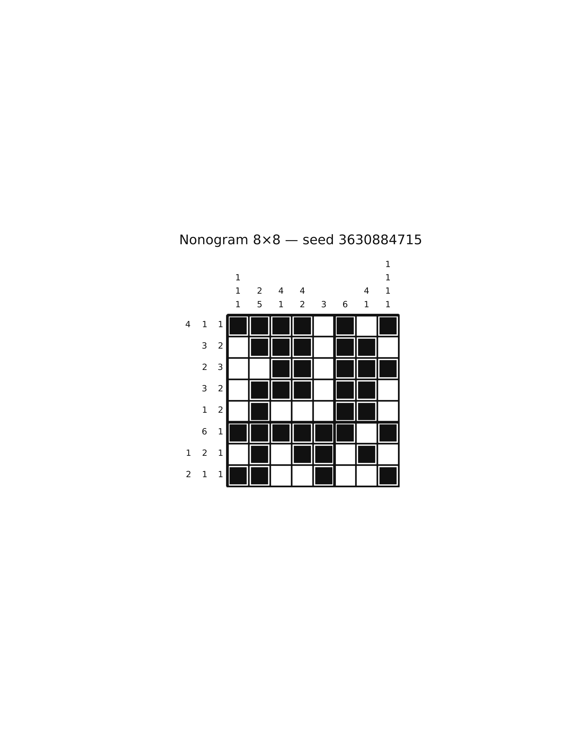 Nonogram 8×8 #68 — solution