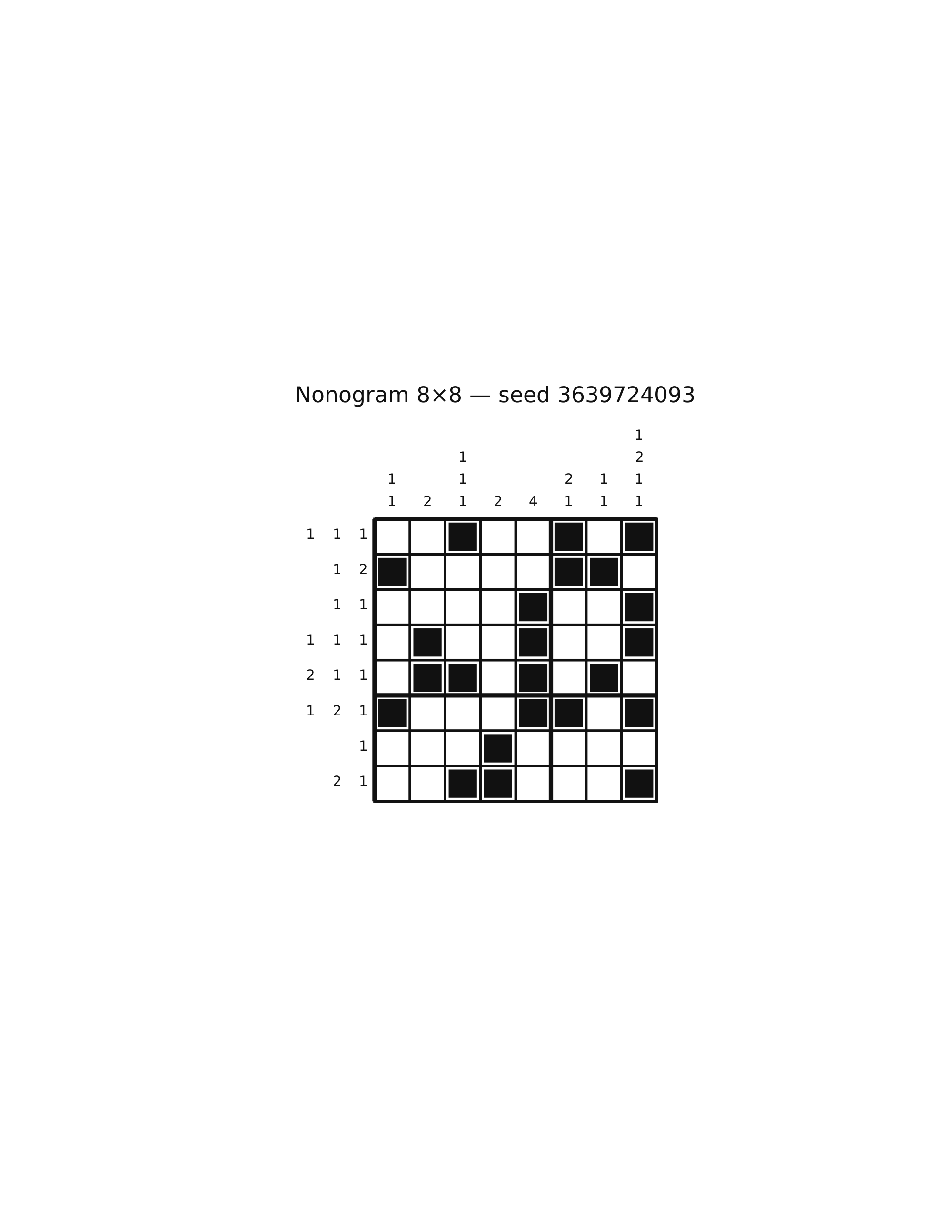 Nonogram 8×8 #23 — solution