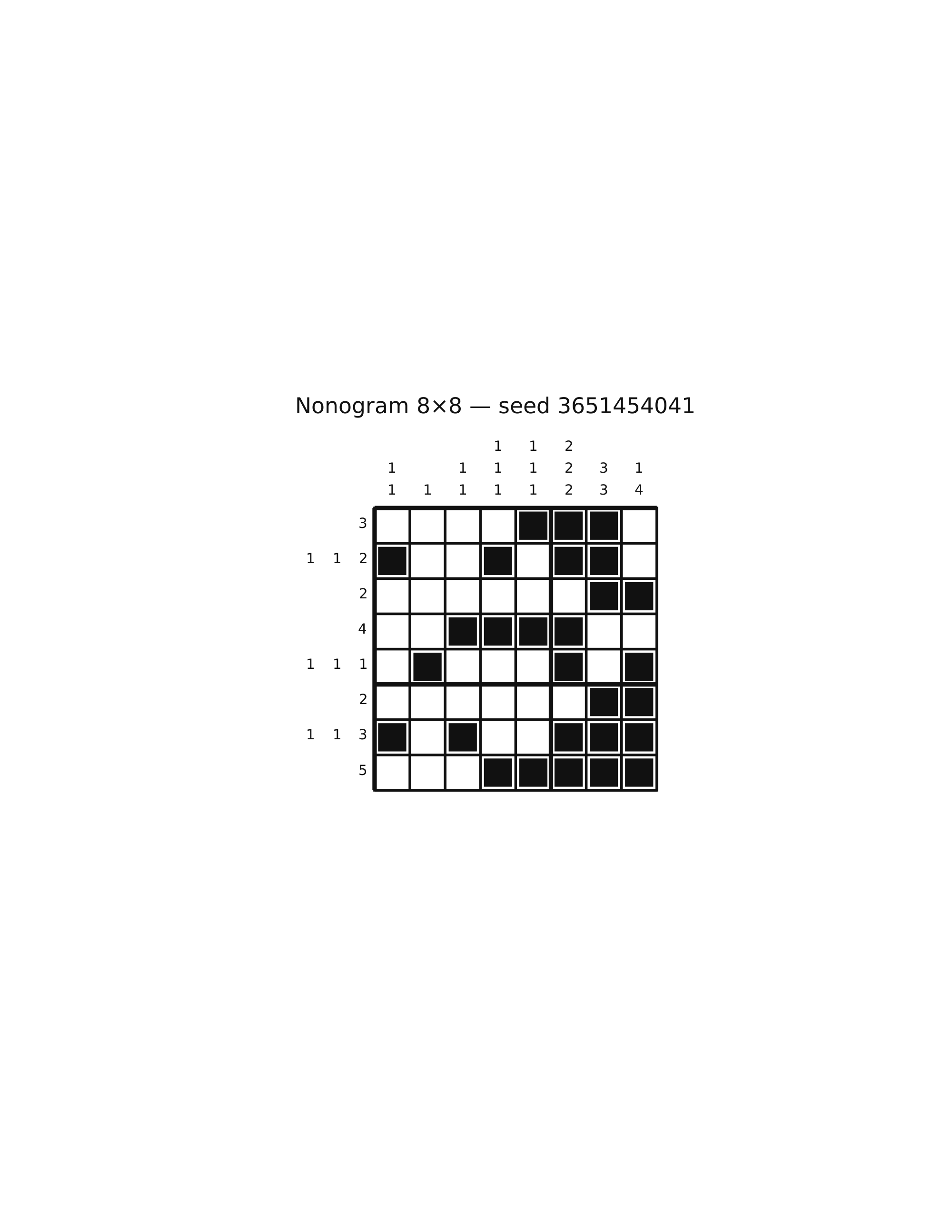 Nonogram 8×8 #73 — solution