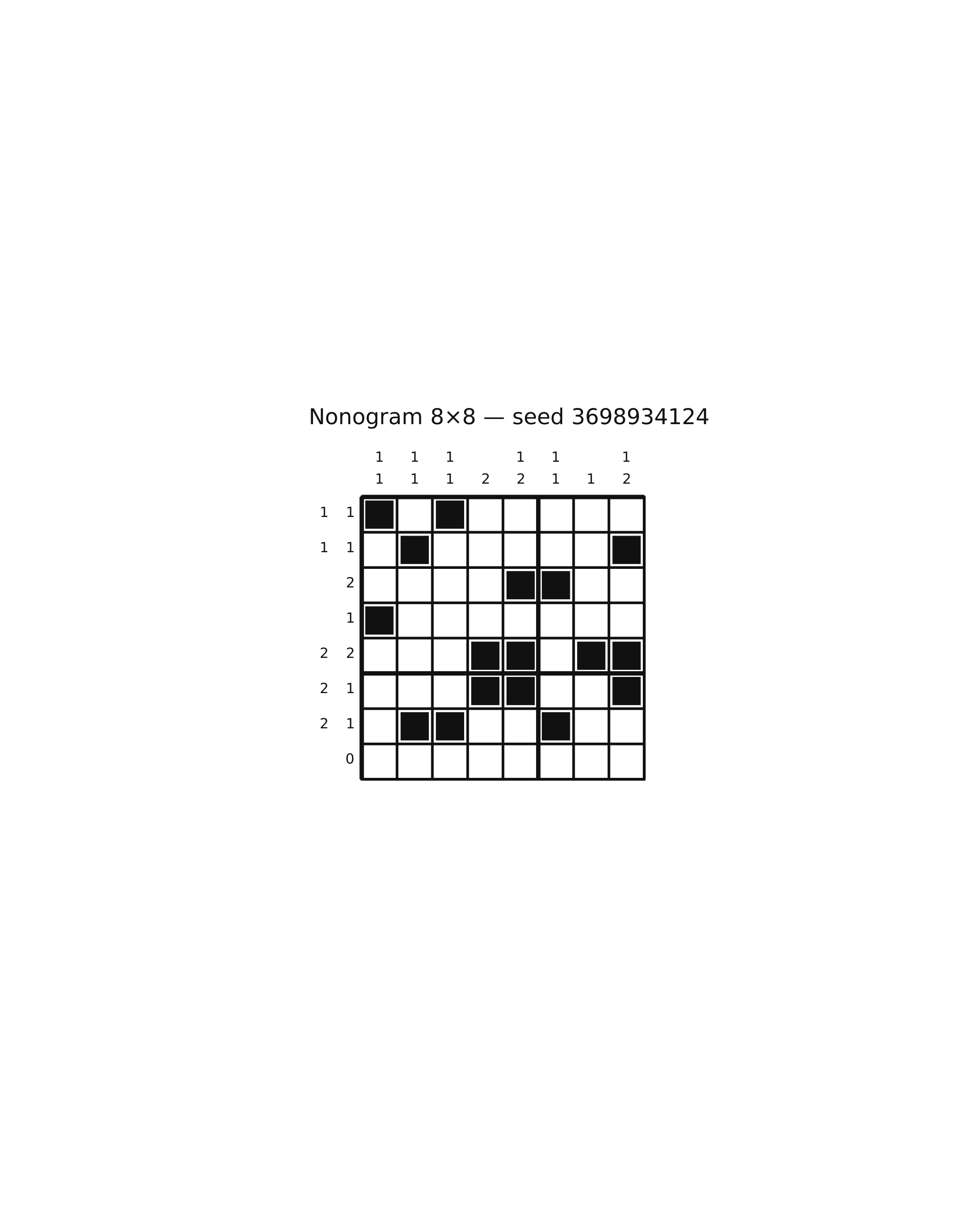 Nonogram 8×8 #17 — solution