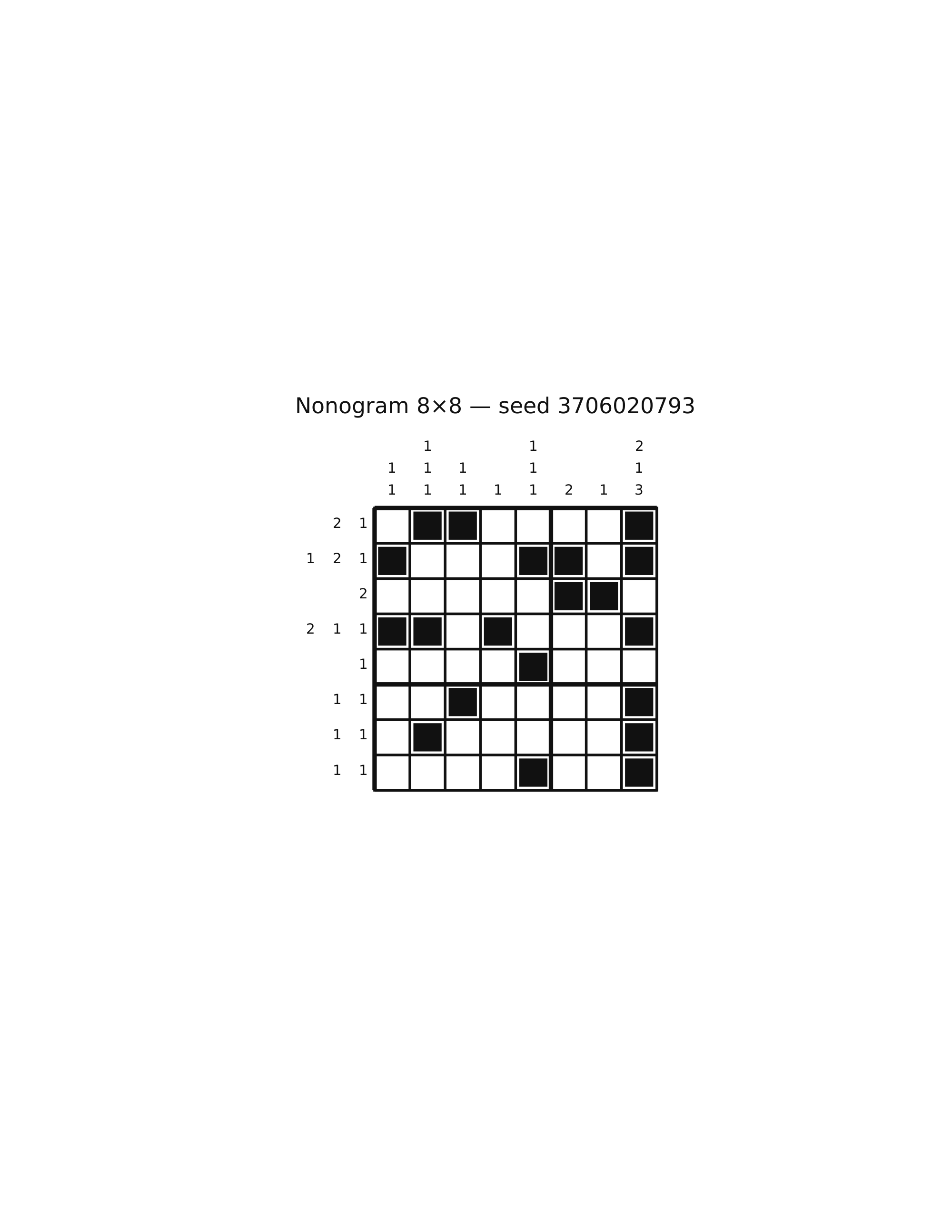Nonogram 8×8 #70 — solution