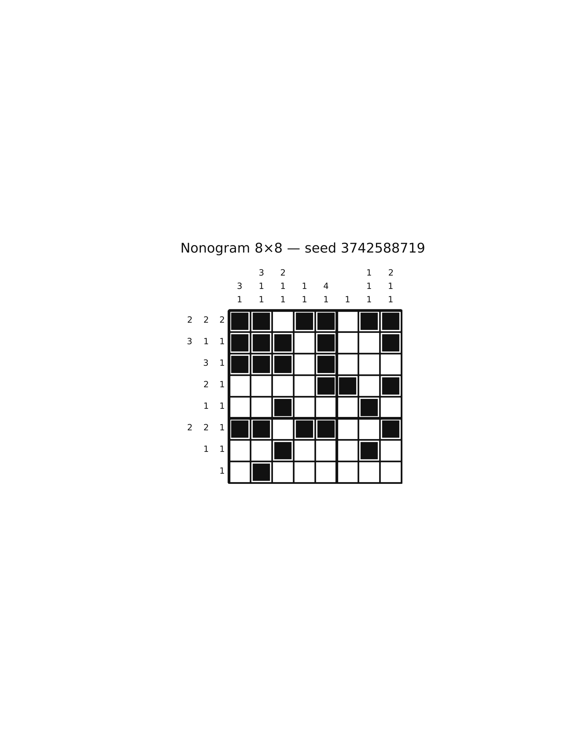 Nonogram 8×8 #73 — solution