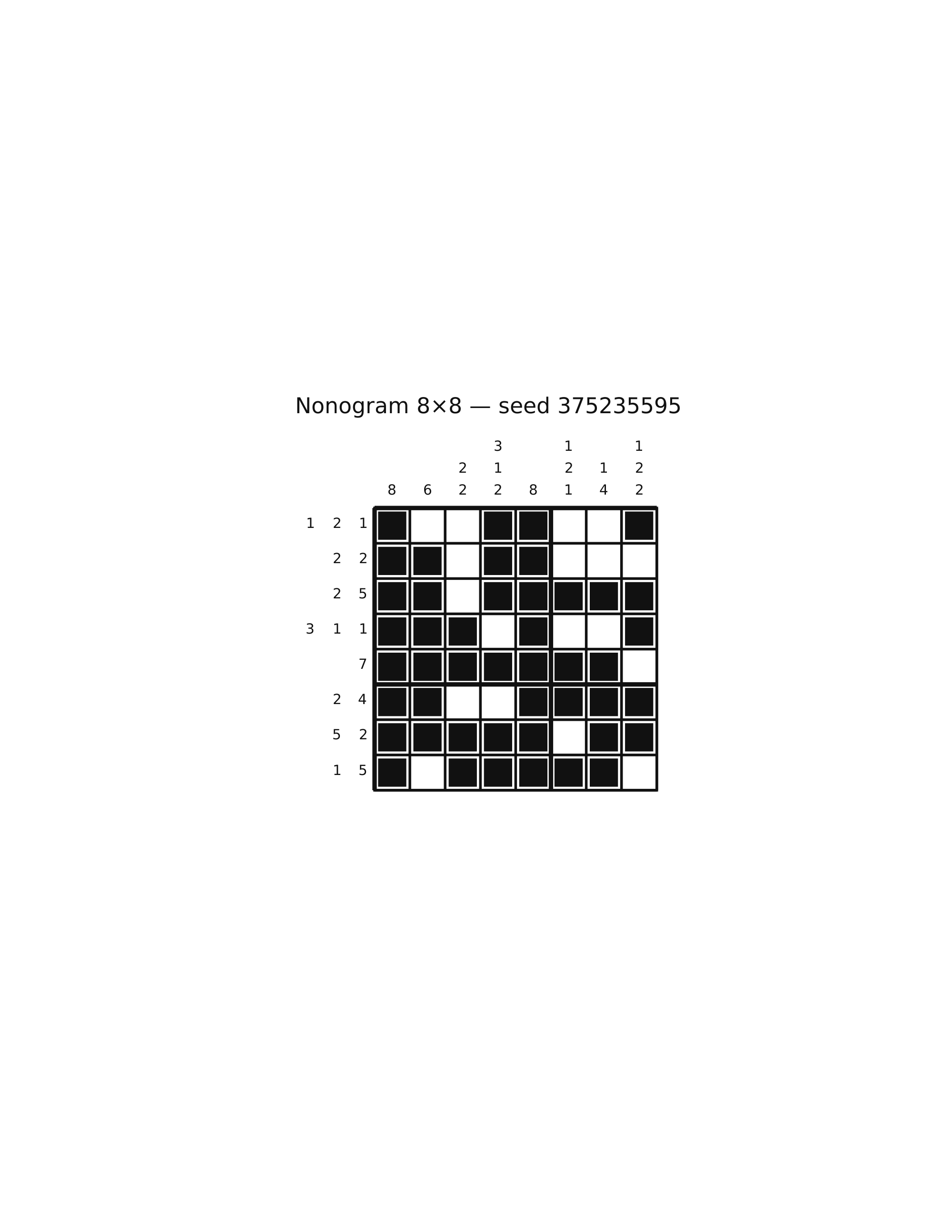 Nonogram 8×8 #74 — solution