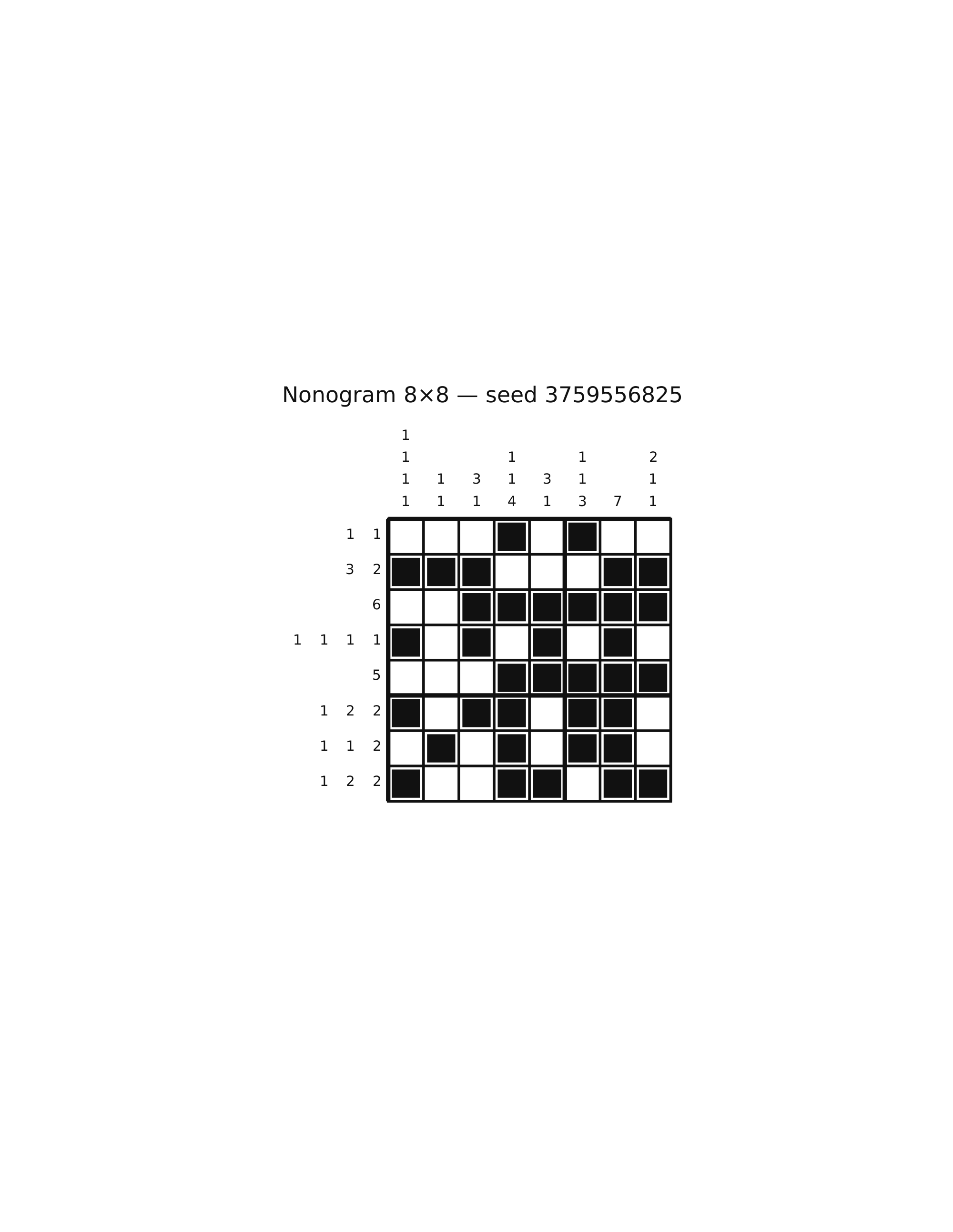 Nonogram 8×8 #6 — solution