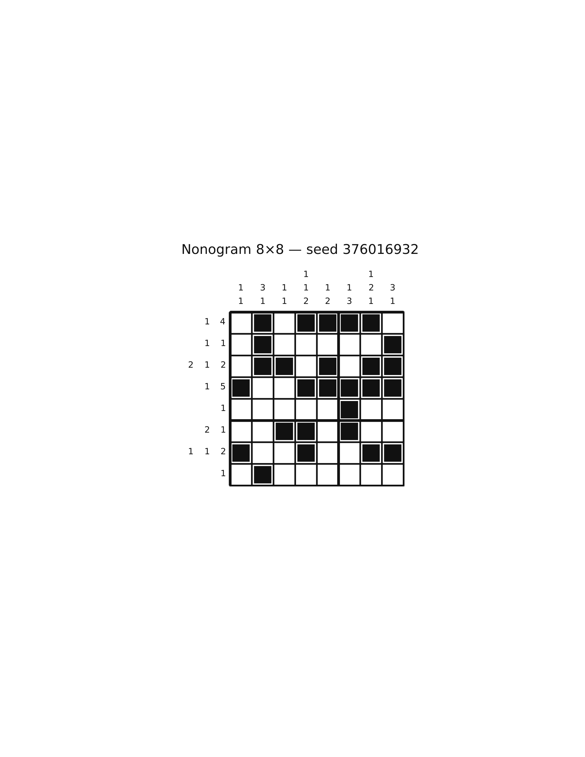 Nonogram 8×8 #69 — solution