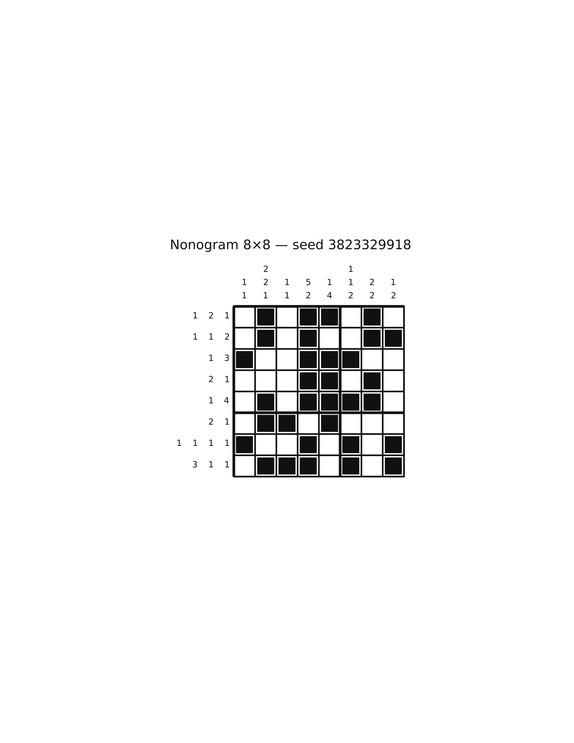 Nonogram 8×8 #38 — solution
