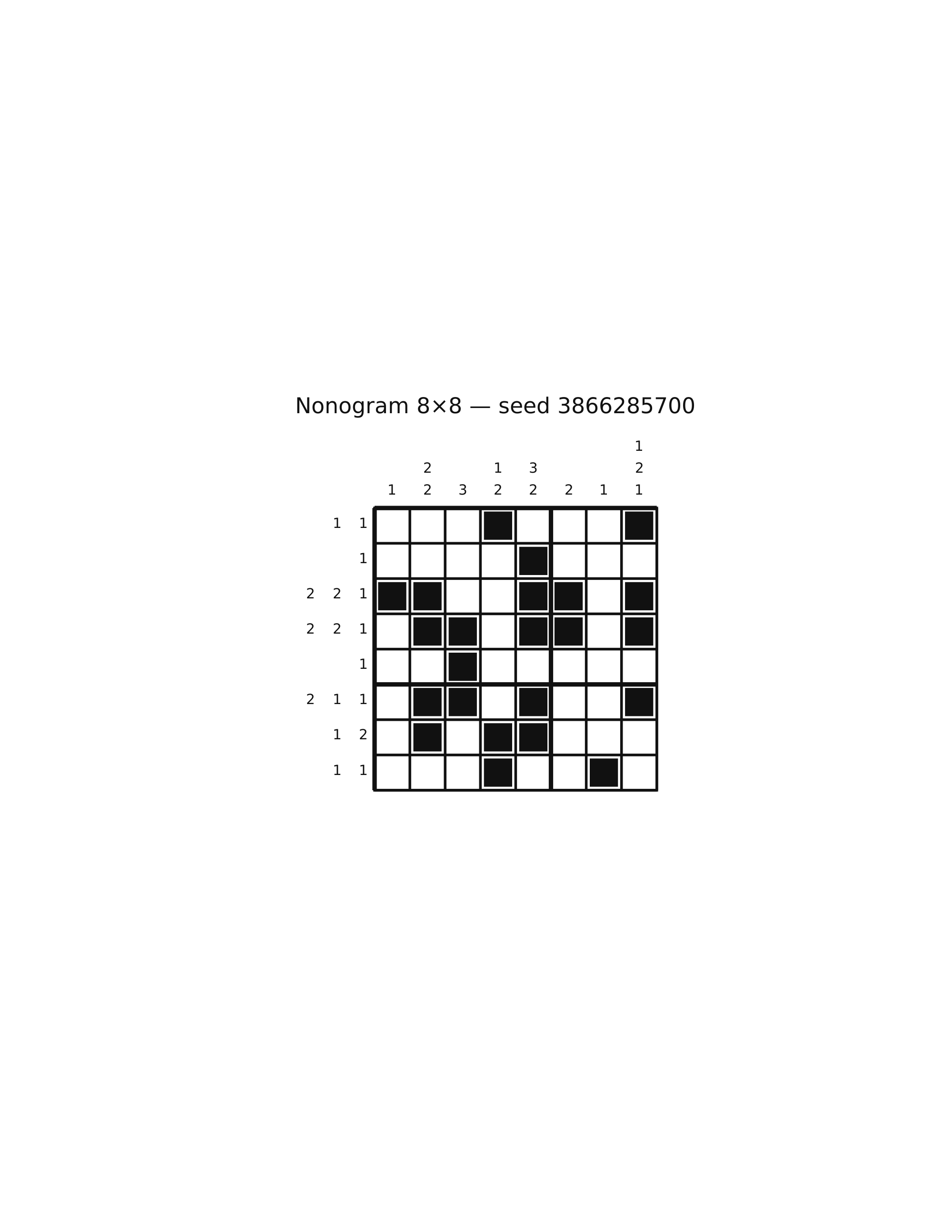 Nonogram 8×8 #77 — solution