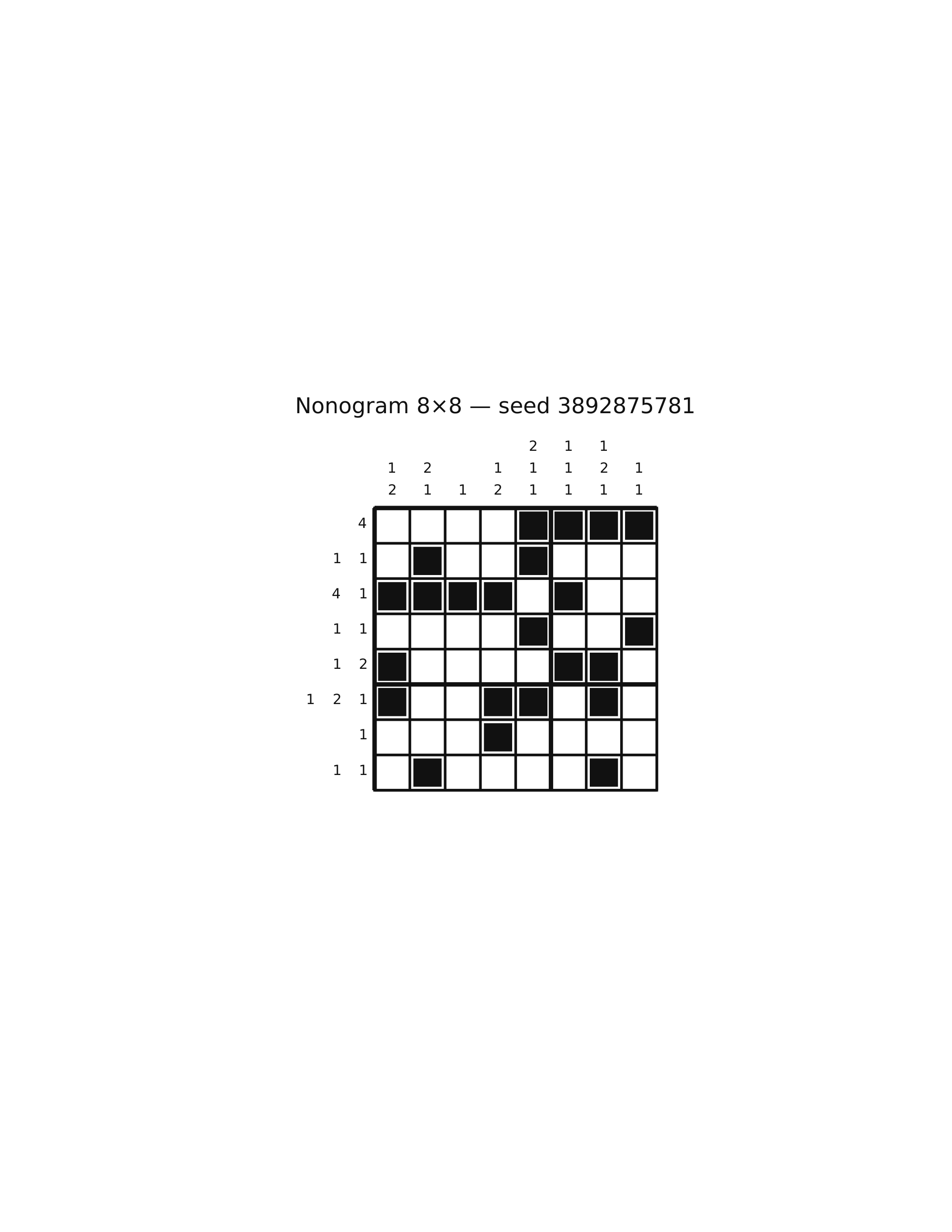 Nonogram 8×8 #56 — solution