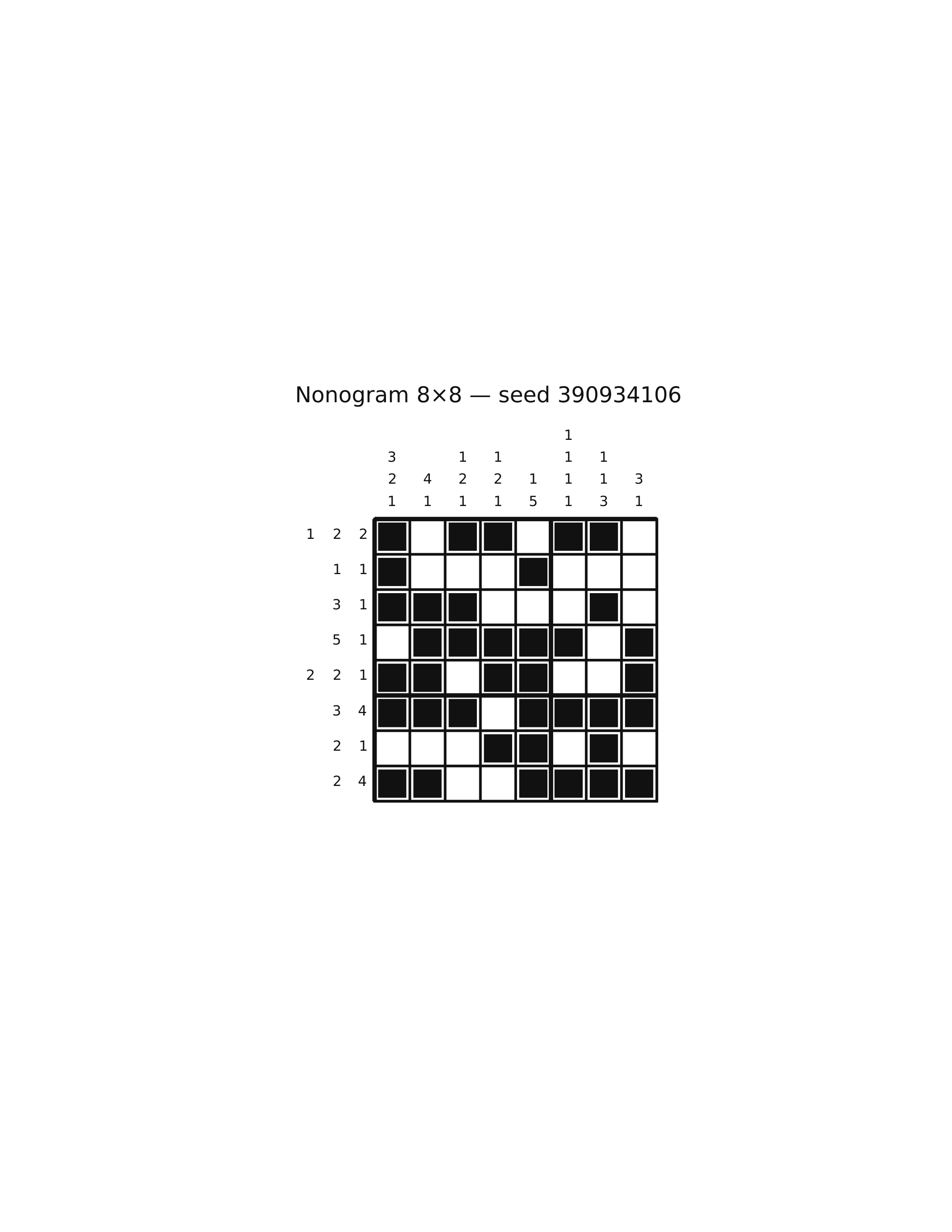 Nonogram 8×8 #27 — solution