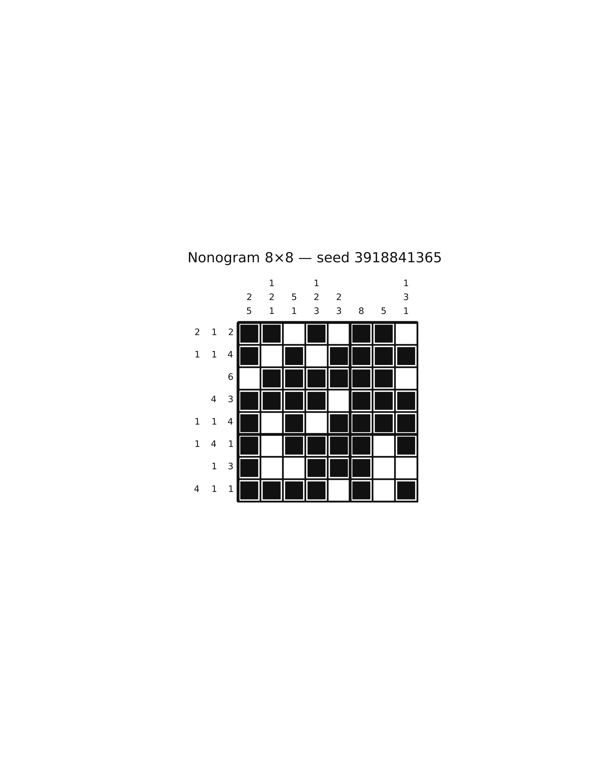 Nonogram 8×8 #22 — solution
