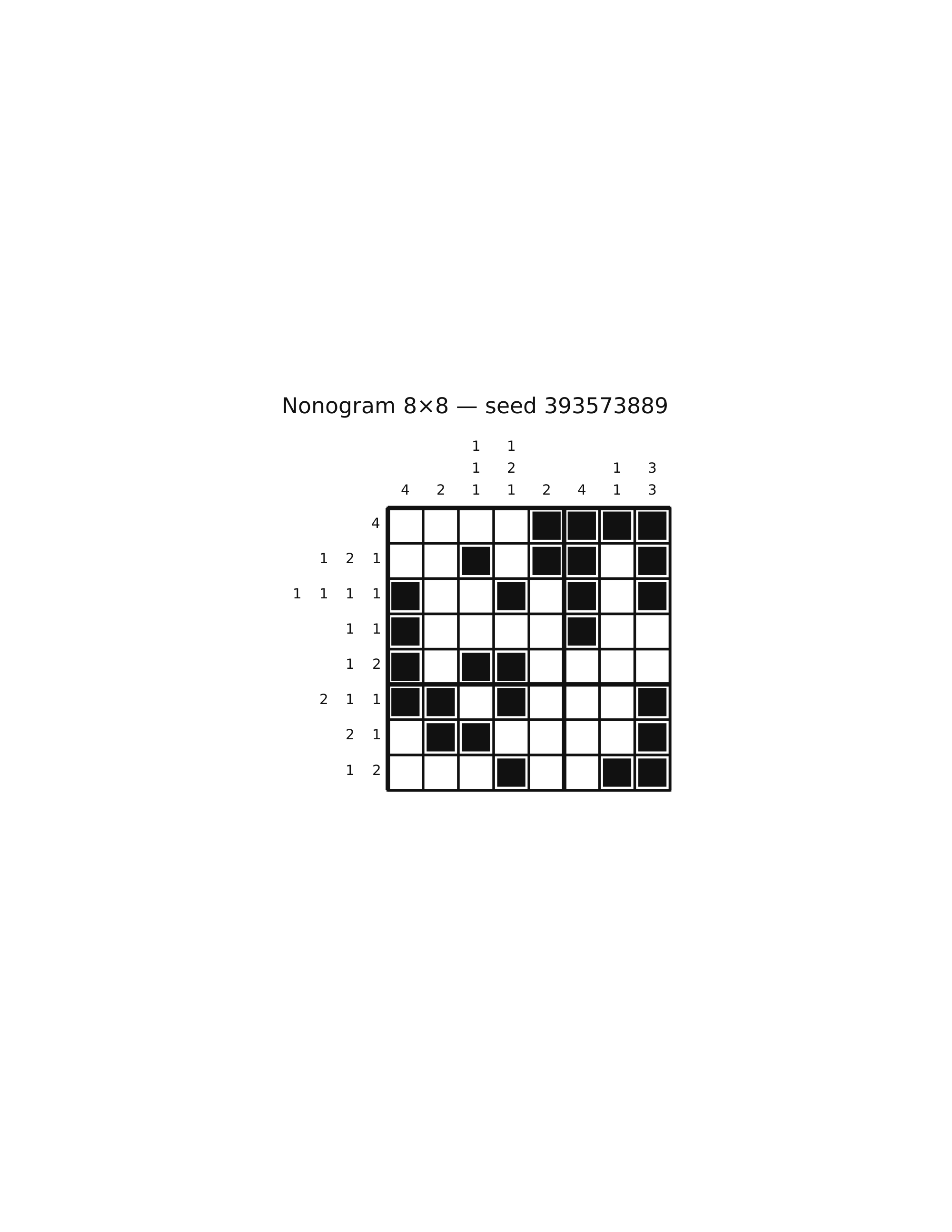 Nonogram 8×8 #69 — solution