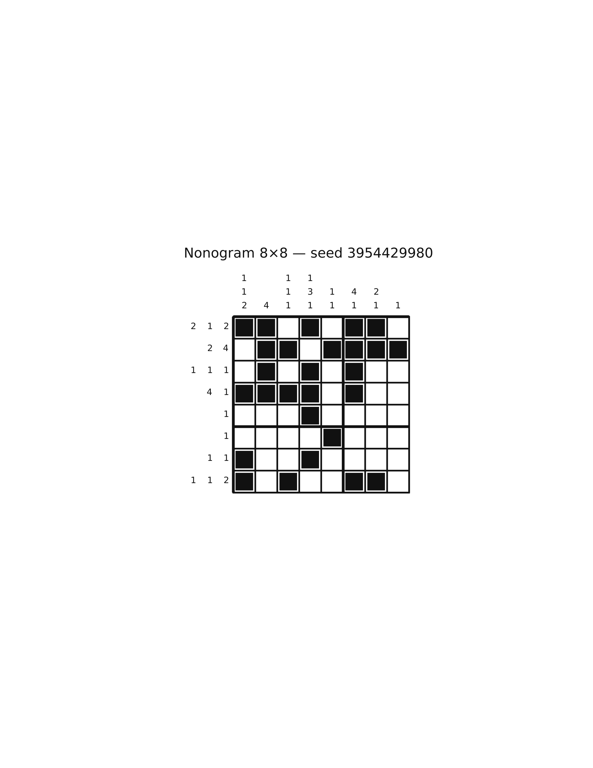 Nonogram 8×8 #52 — solution