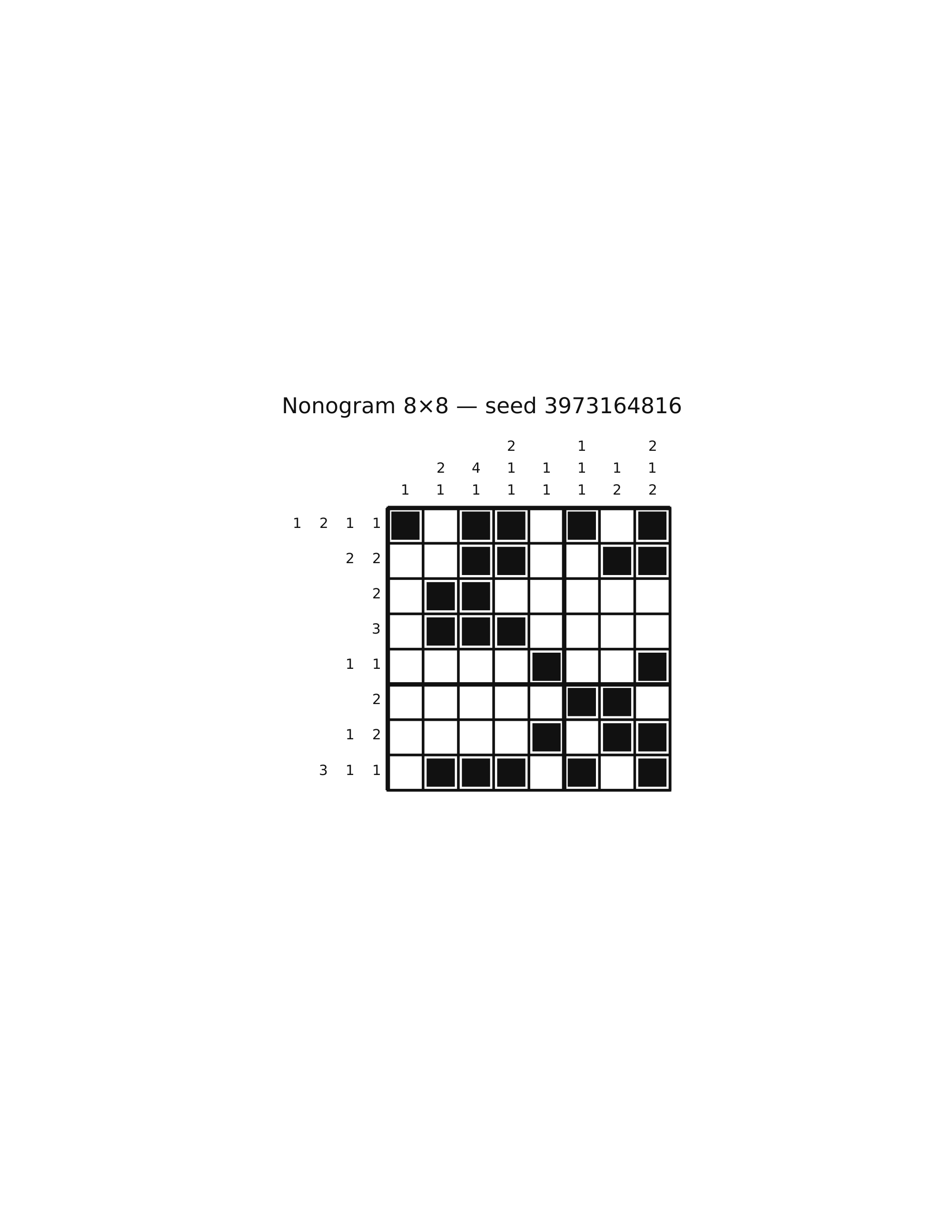 Nonogram 8×8 #51 — solution